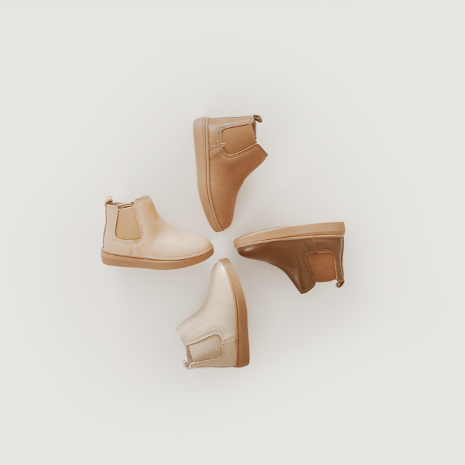 Leather Chelsea Boot | Color 'Bone' | Hard Sole