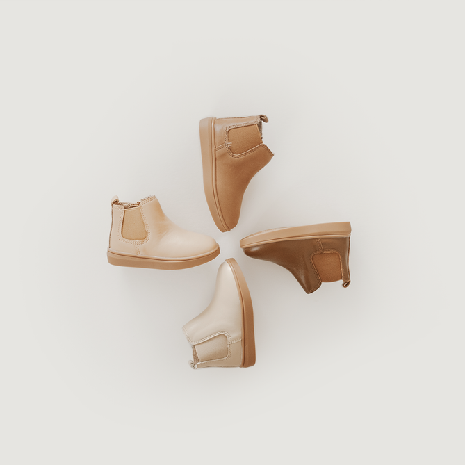 Leather Chelsea Boot | Color 'Sand' | Soft Sole  Consciously Baby   