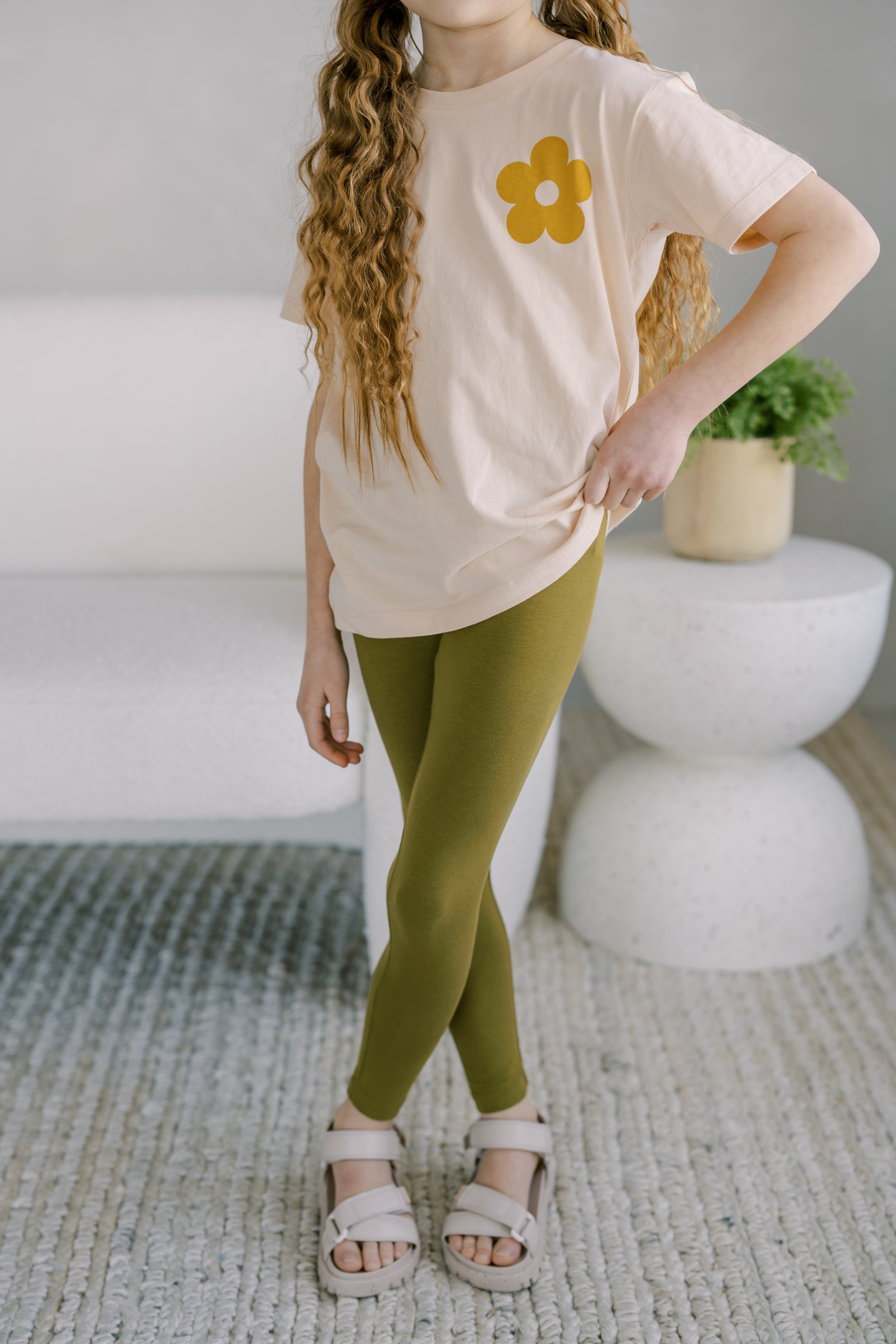 Fir Green Leggings | Kids