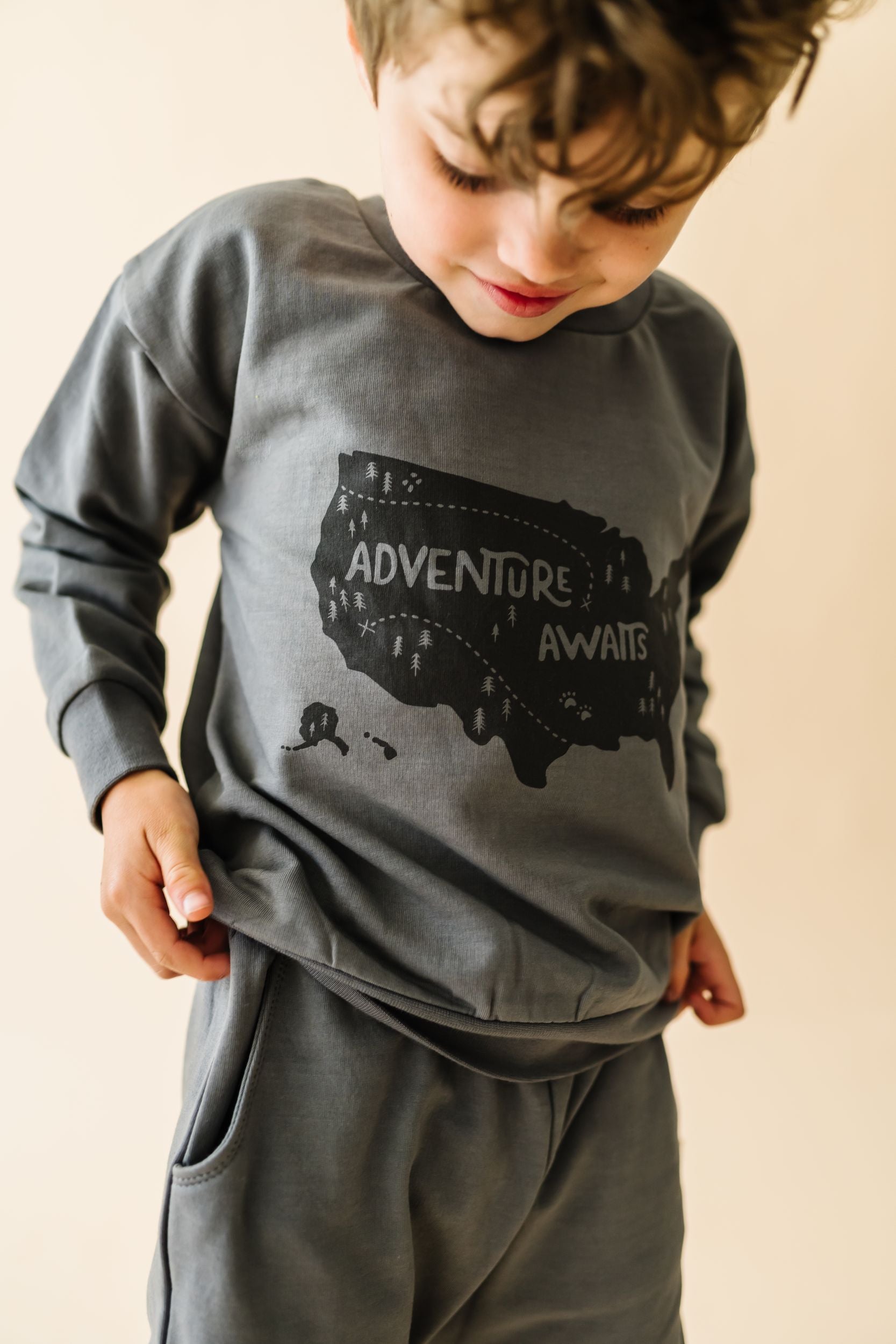 Organic Fleece Sweatshirt - Adventure Awaits