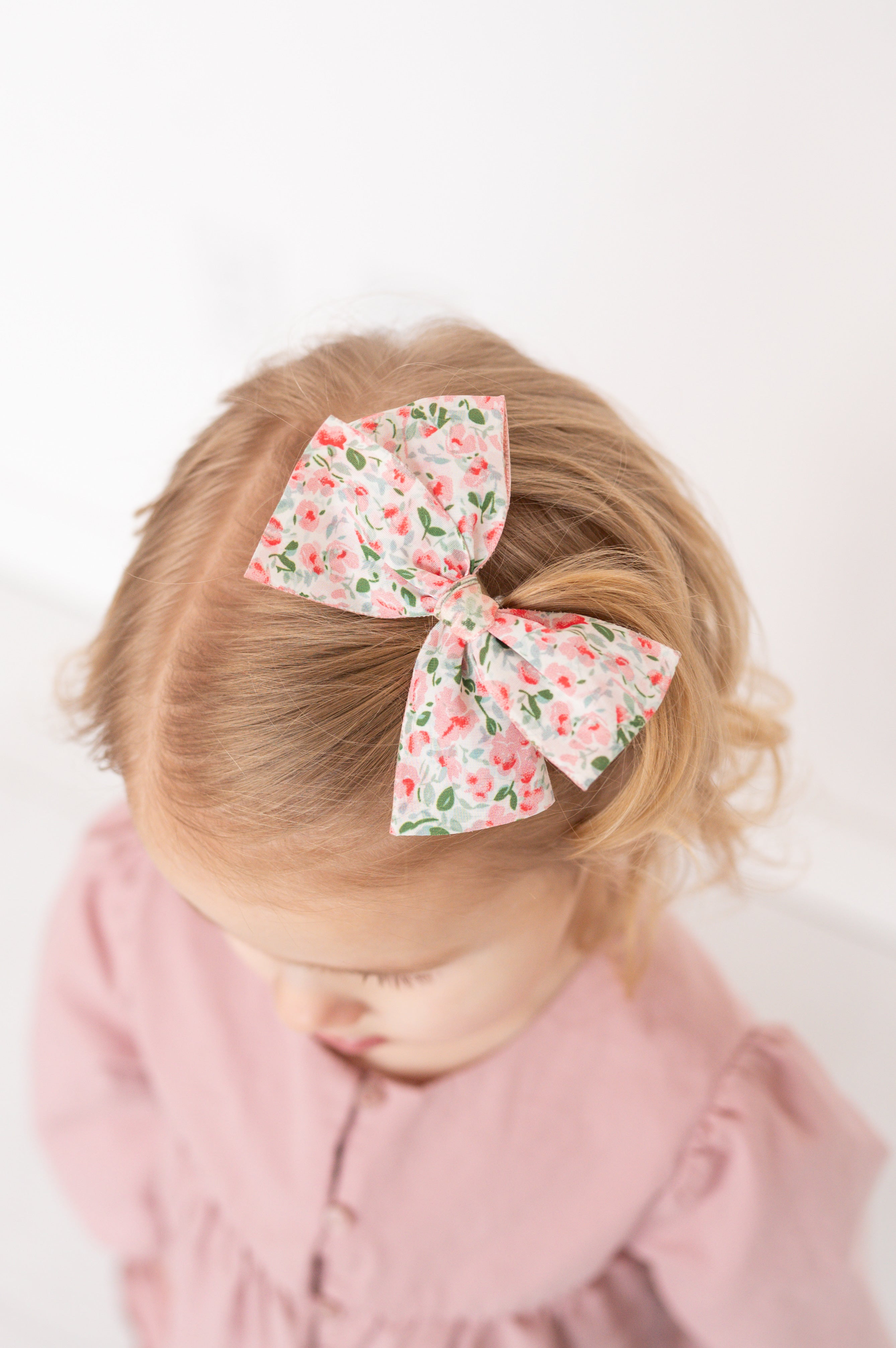 Spring Garden- Pink | Pigtail Set - Hand-tied Bow