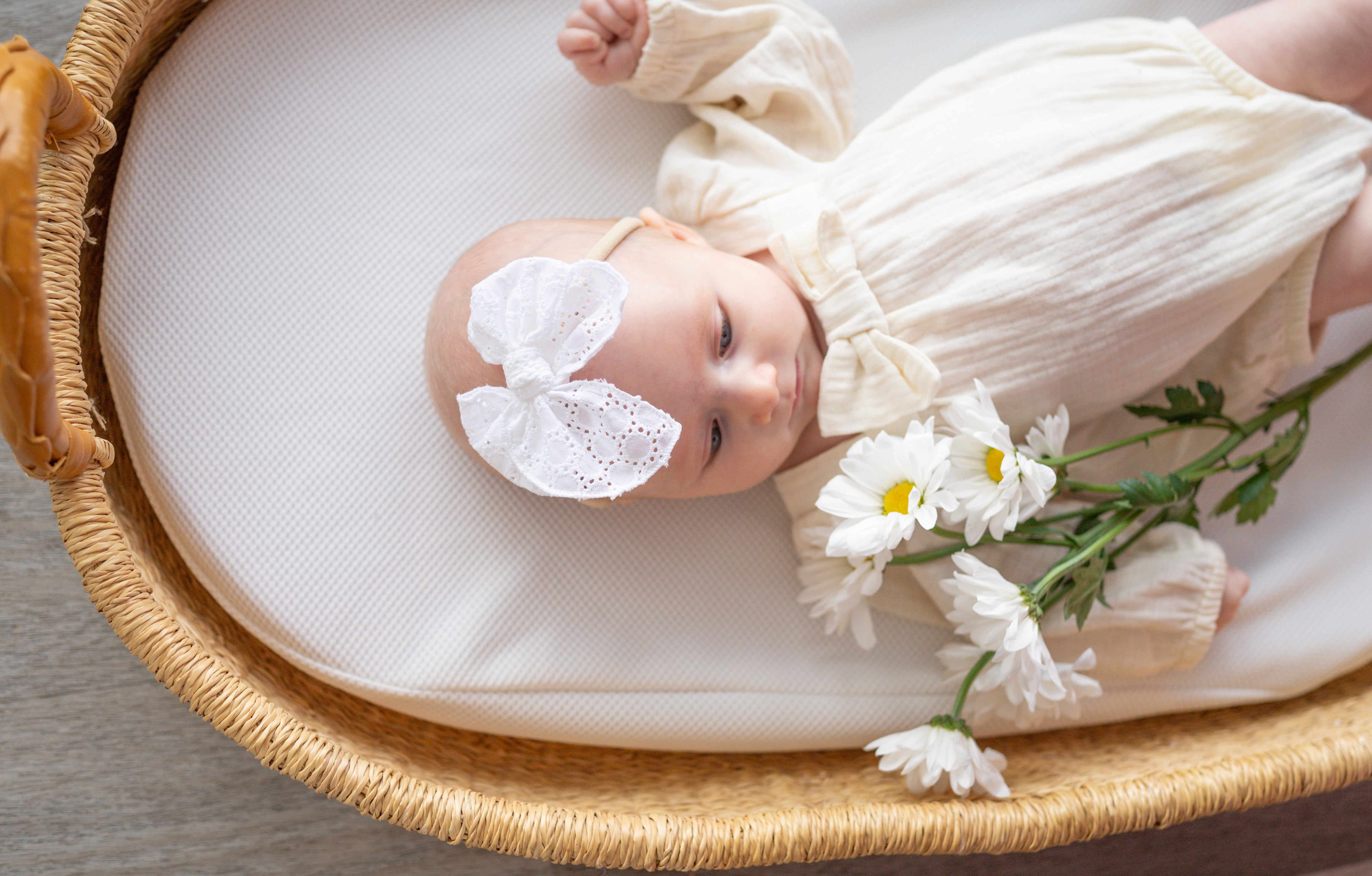 White Eyelet | Petite Party Bow