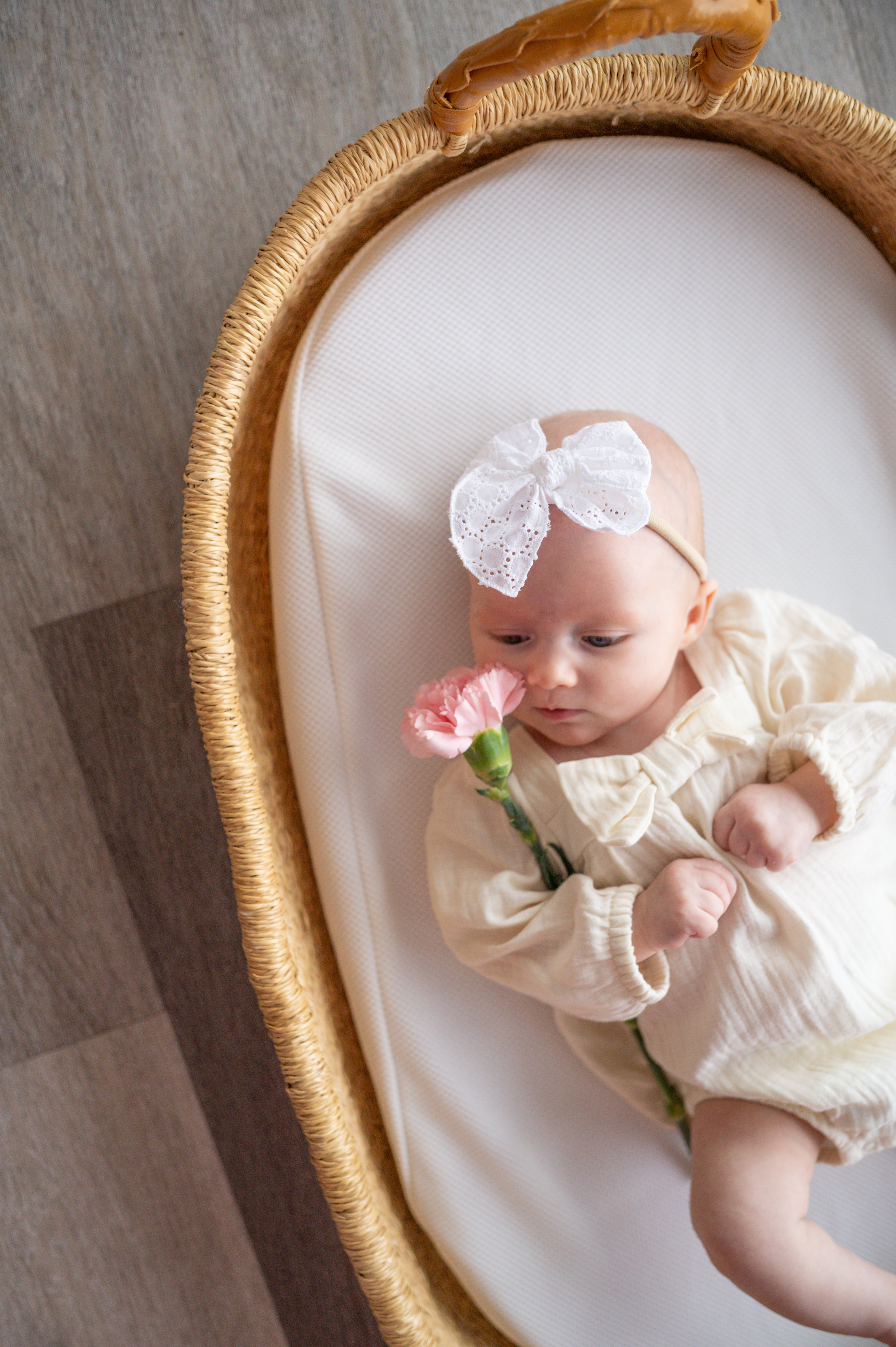 White Eyelet | Petite Party Bow