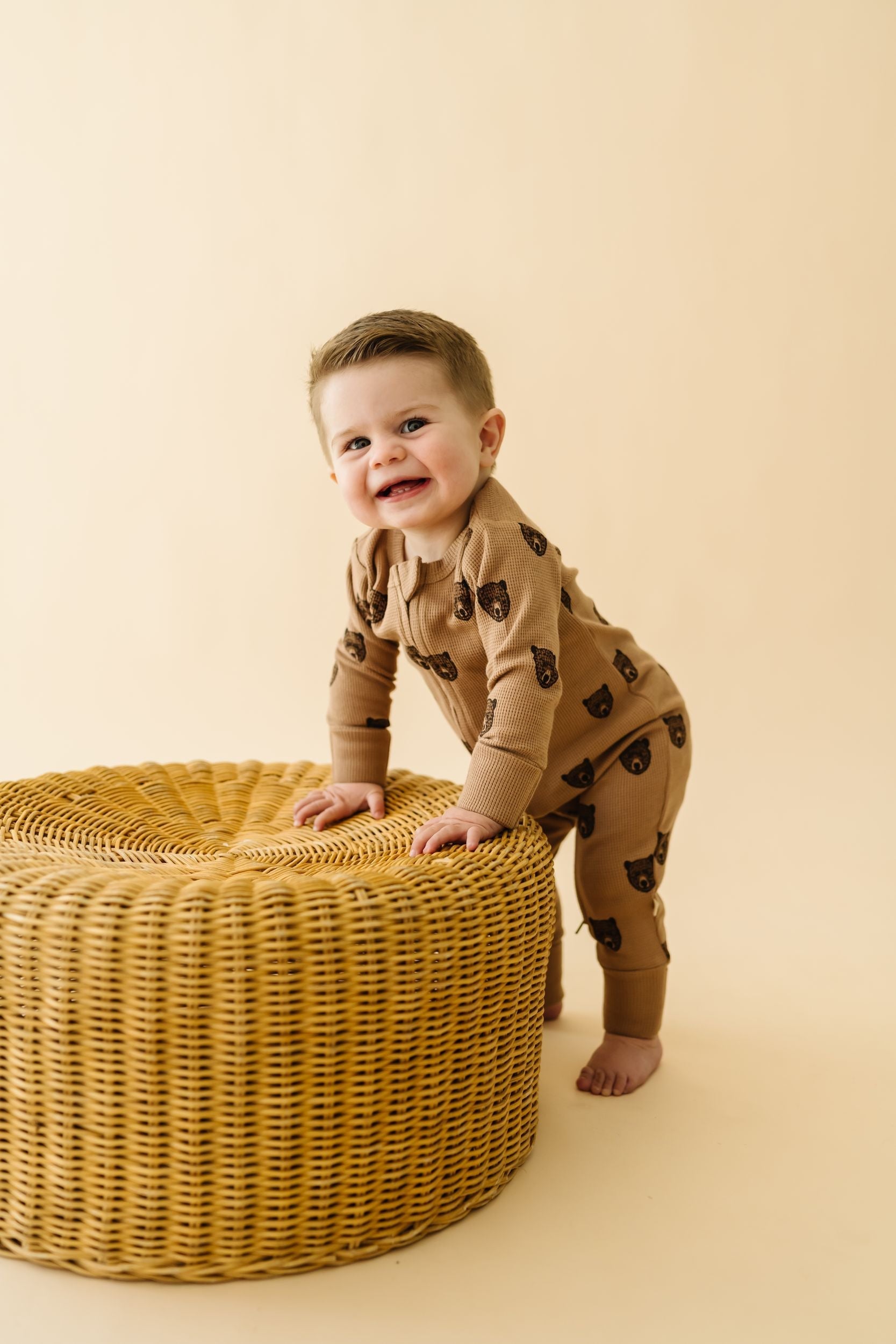 Organic 2-Way Zip Romper - Wild Bear