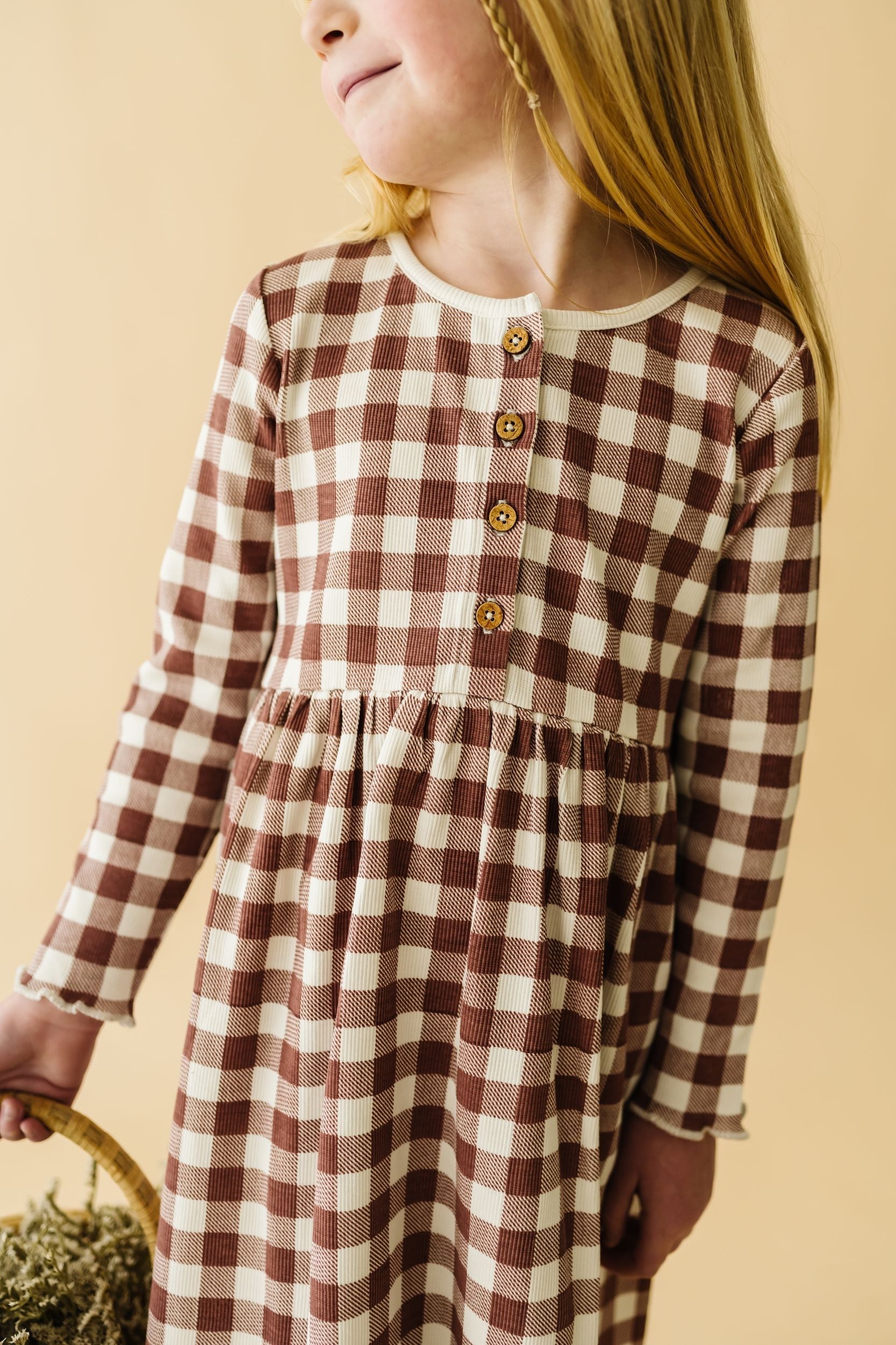 Organic Twirl Dress - Plum Gingham