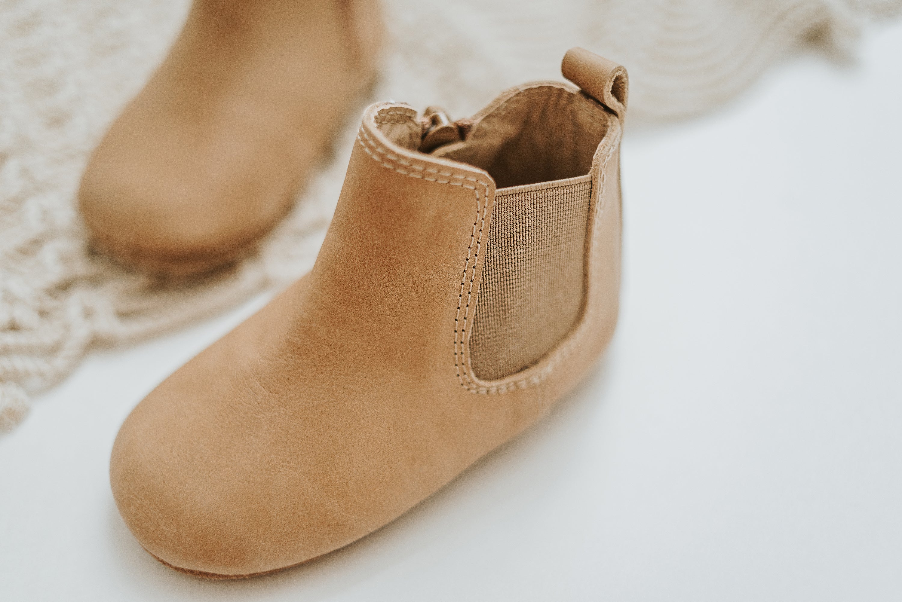 Waxed Leather Chelsea Boot | Color 'Sedona Brown' | Soft Sole  Consciously Baby   