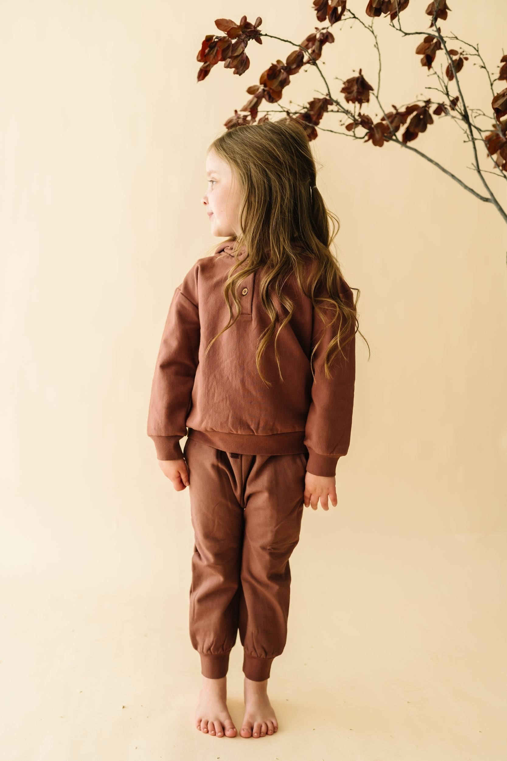 Organic Fleece Jogger Pants - Plum