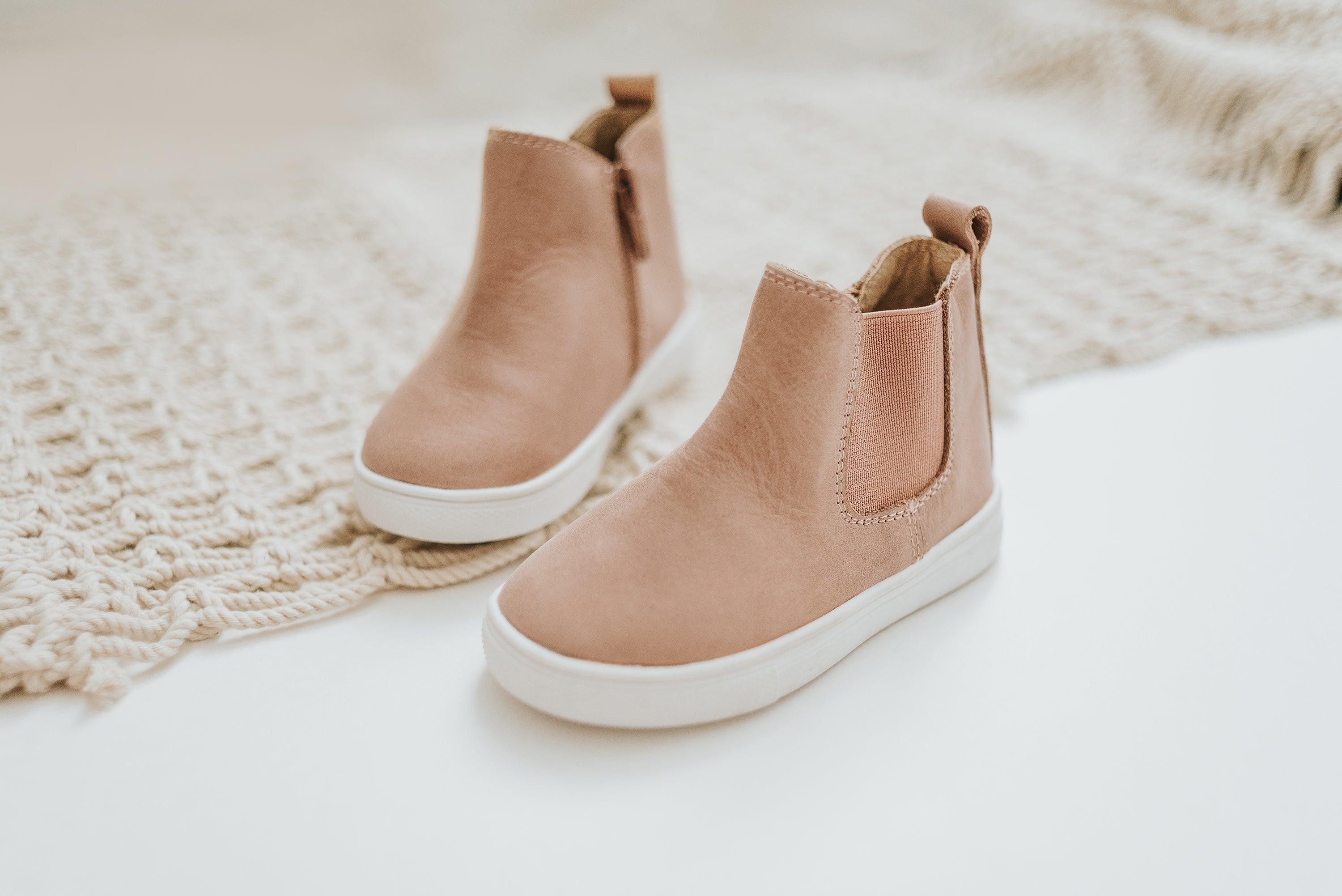 Waxed Leather Chelsea Boot | Color 'Antelope Pink' | Hard Sole  Consciously Baby   