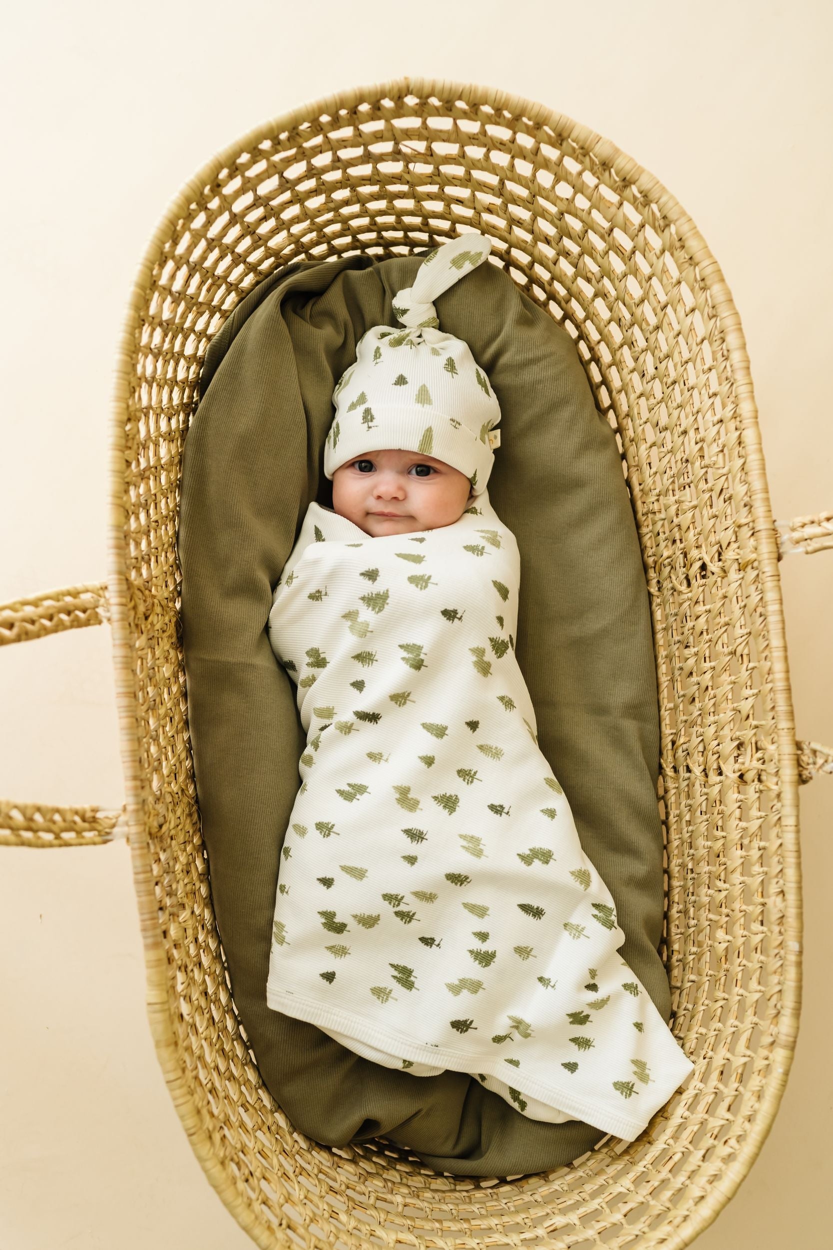 Organic Swaddle Blanket & Hat - Alpine