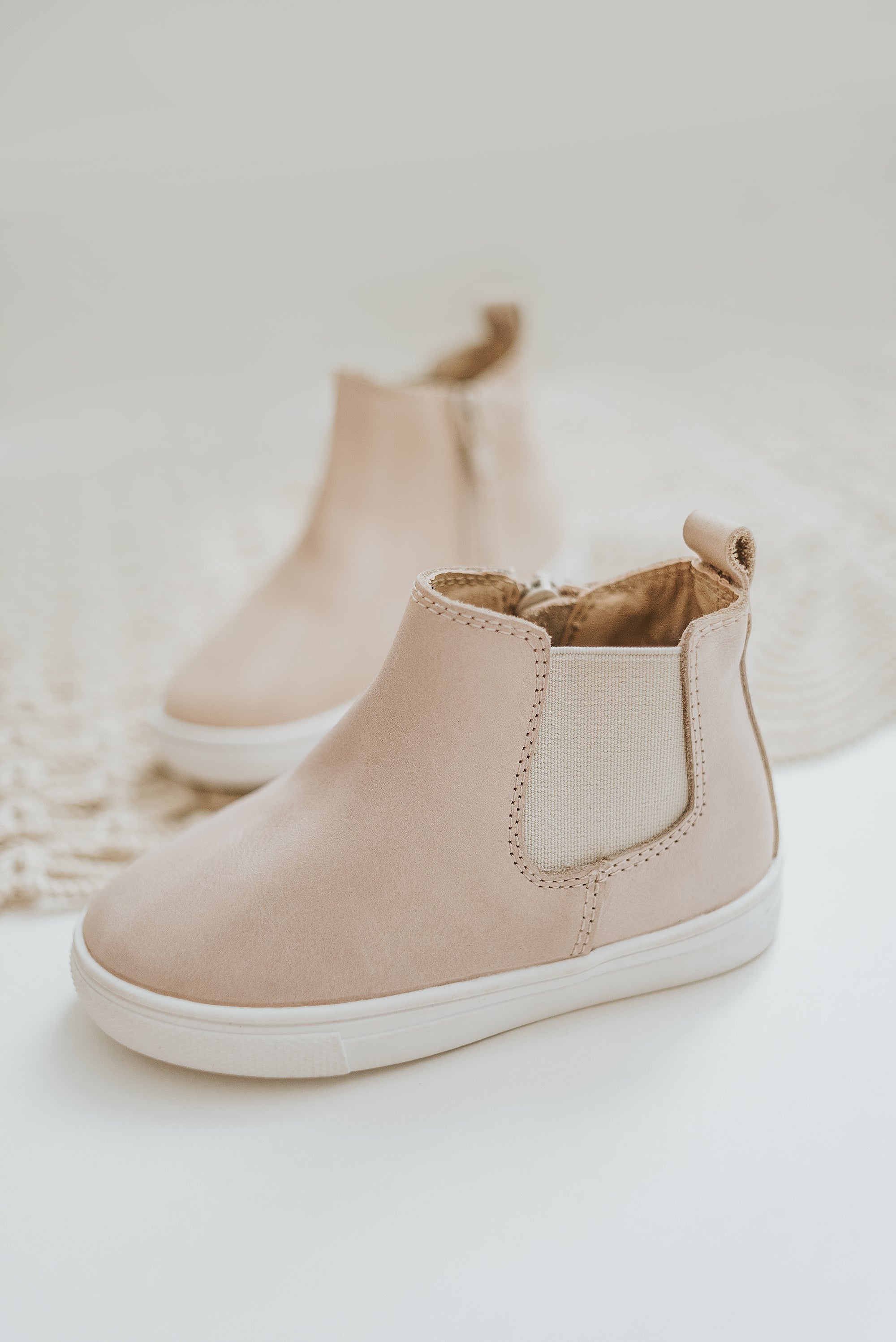 Waxed Leather Chelsea Boot | Color 'Vail Cream' | Hard Sole  Consciously Baby   