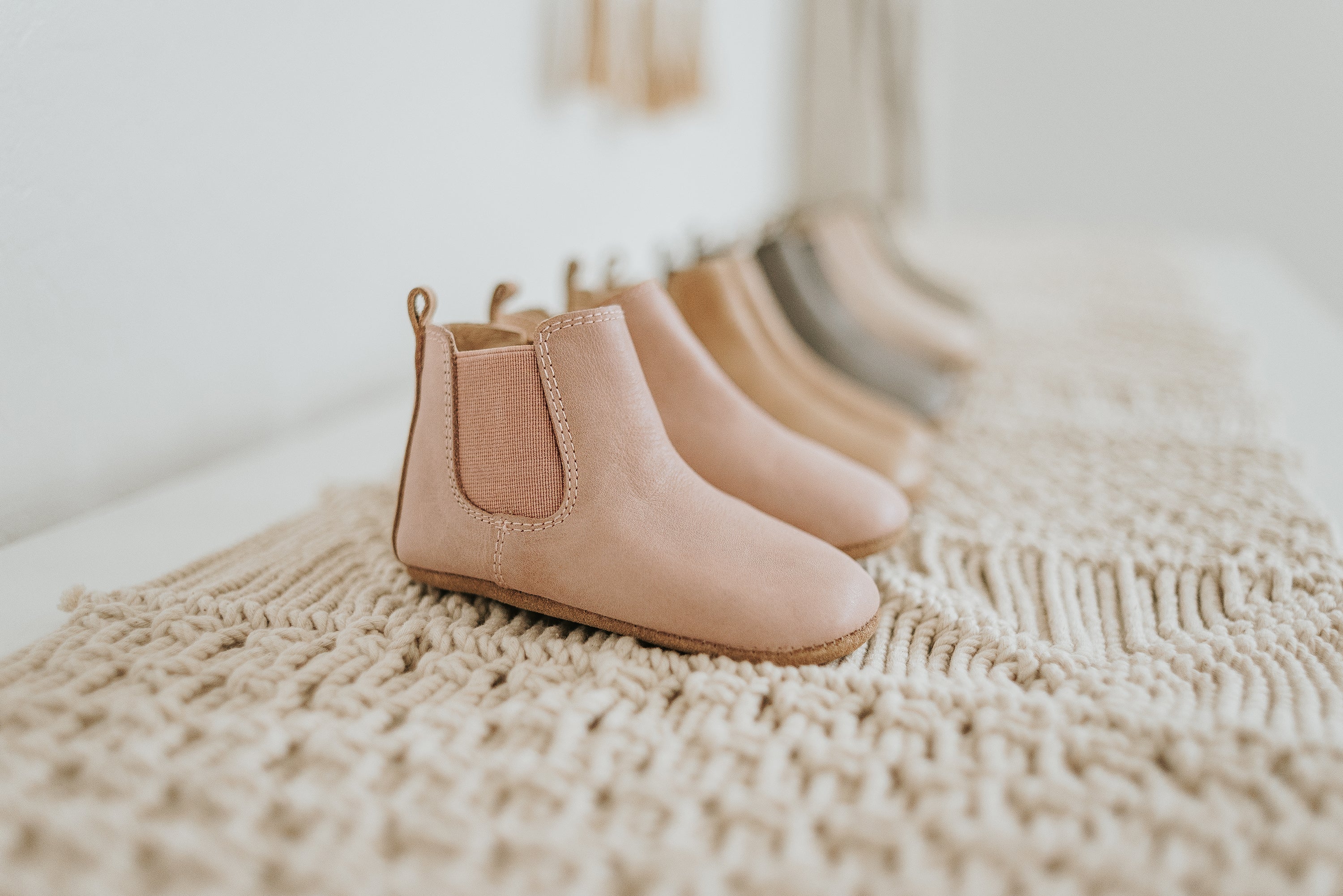 Waxed Leather Chelsea Boot | Color 'Antelope Pink' | Soft Sole  Consciously Baby   