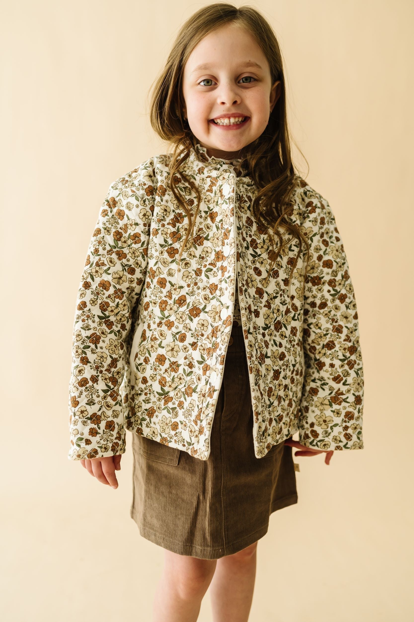 Organic Quilted Button Jacket - Daffodil