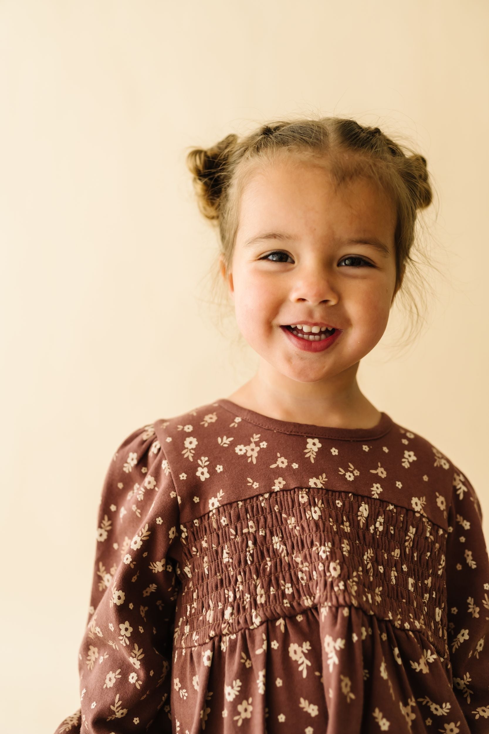 Organic Smocked Dress - Winter Bloom