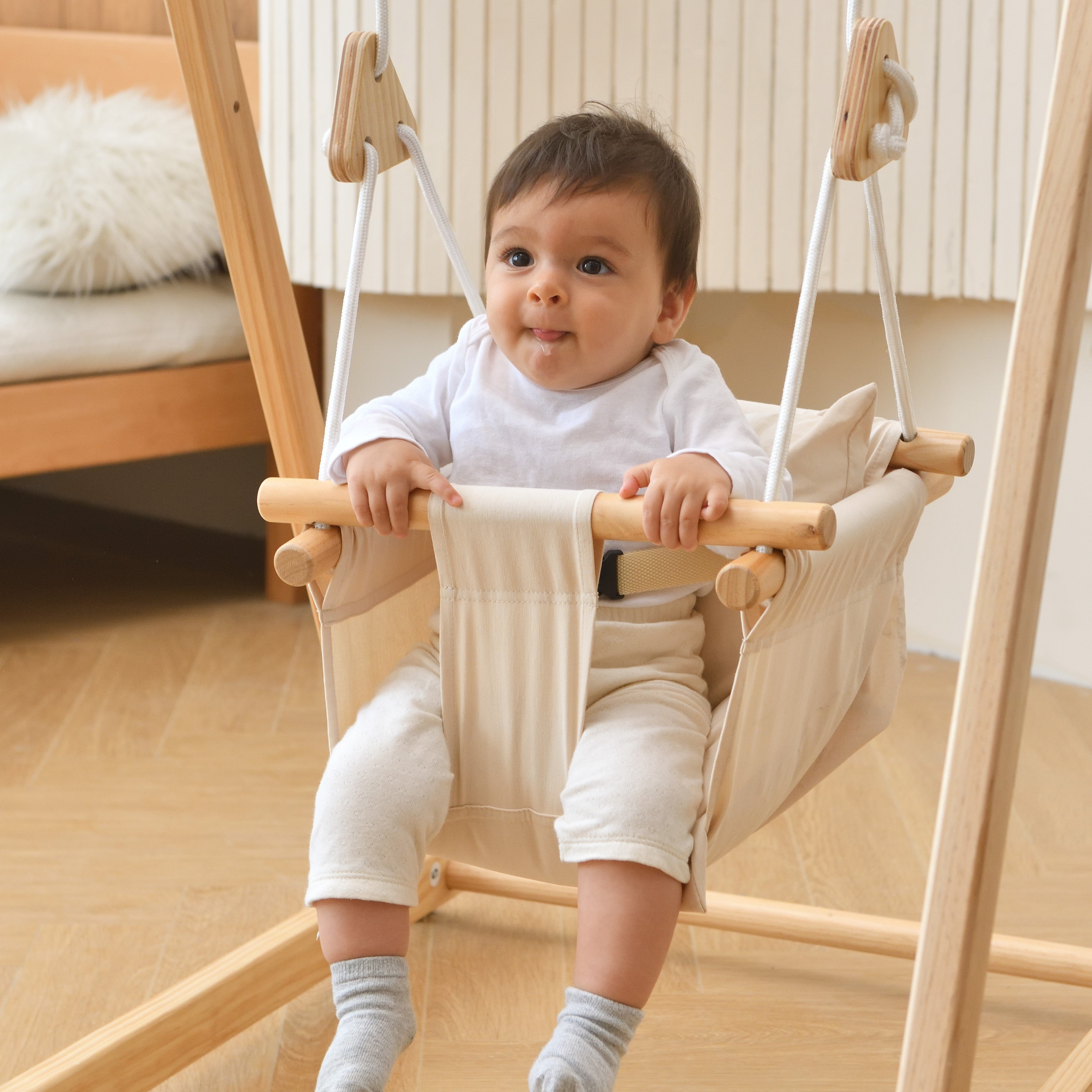 Indoor Baby Swing for all Swingsets Indoor Avenlur.com Off White  