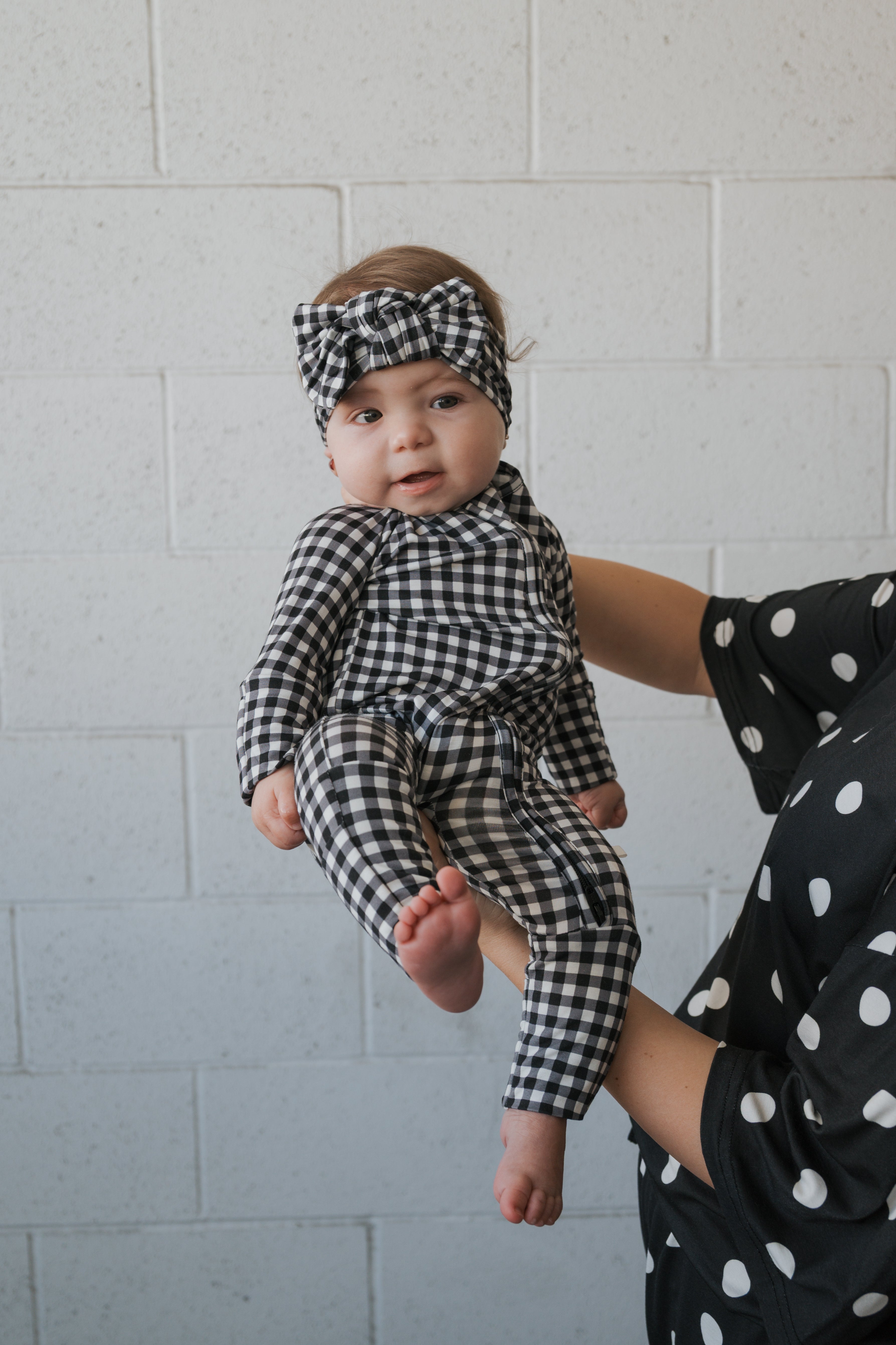 Bamboo Head Wrap | Black Gingham