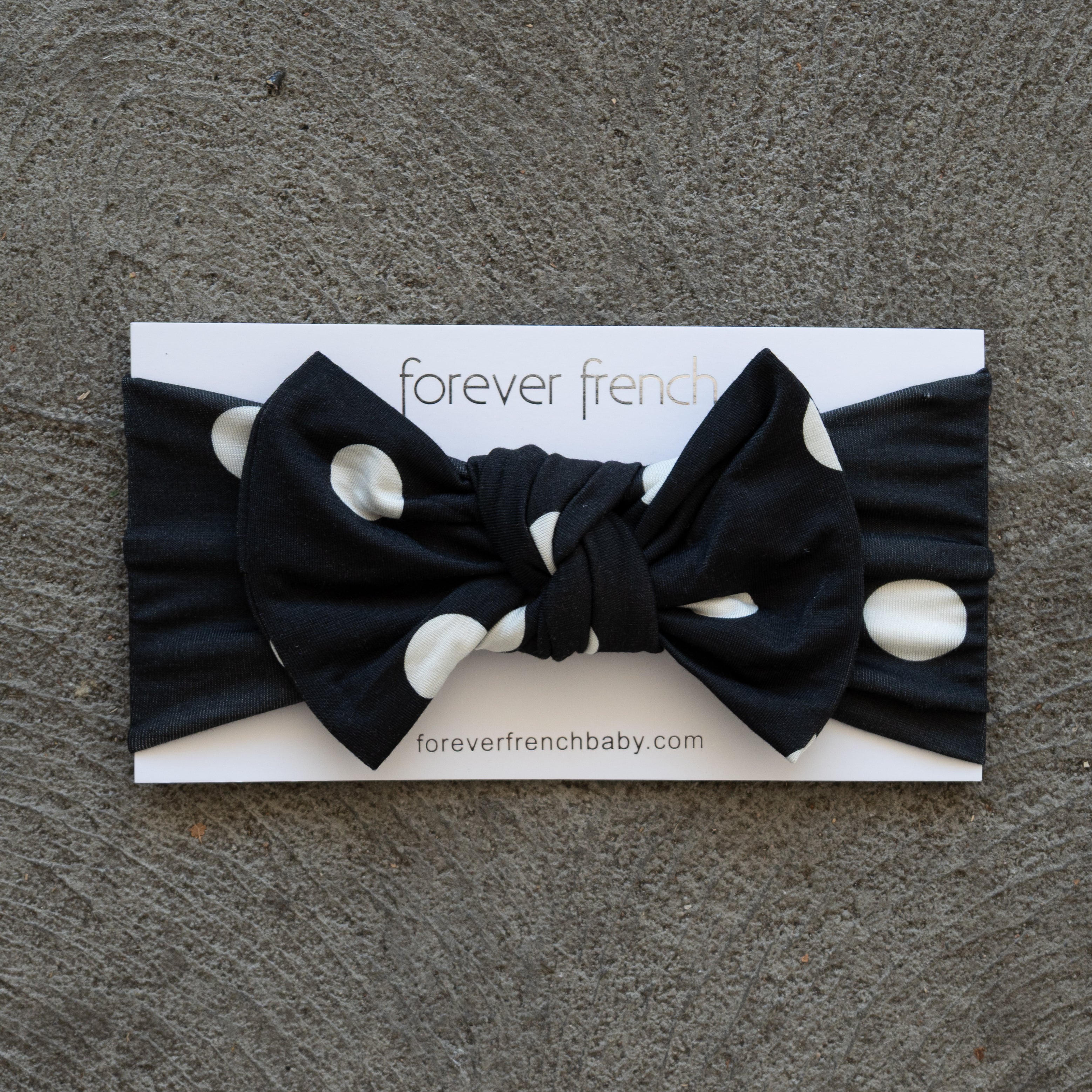 Bamboo Head Wrap | B&W Polka Dot
