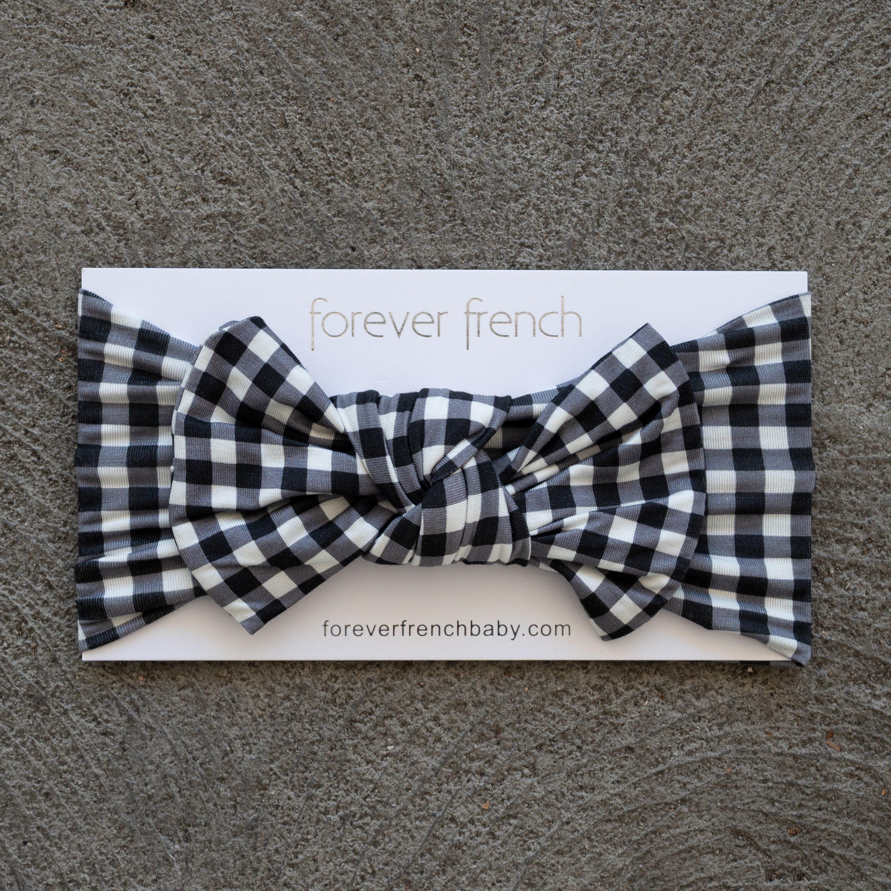 Bamboo Head Wrap | Black Gingham