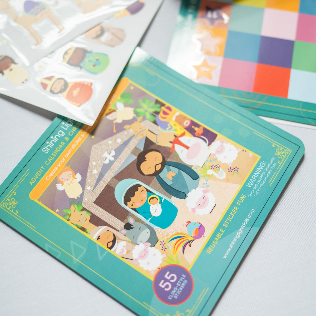 Advent Calendar & Christmas Nativity Scene Reusable Sticker Fun