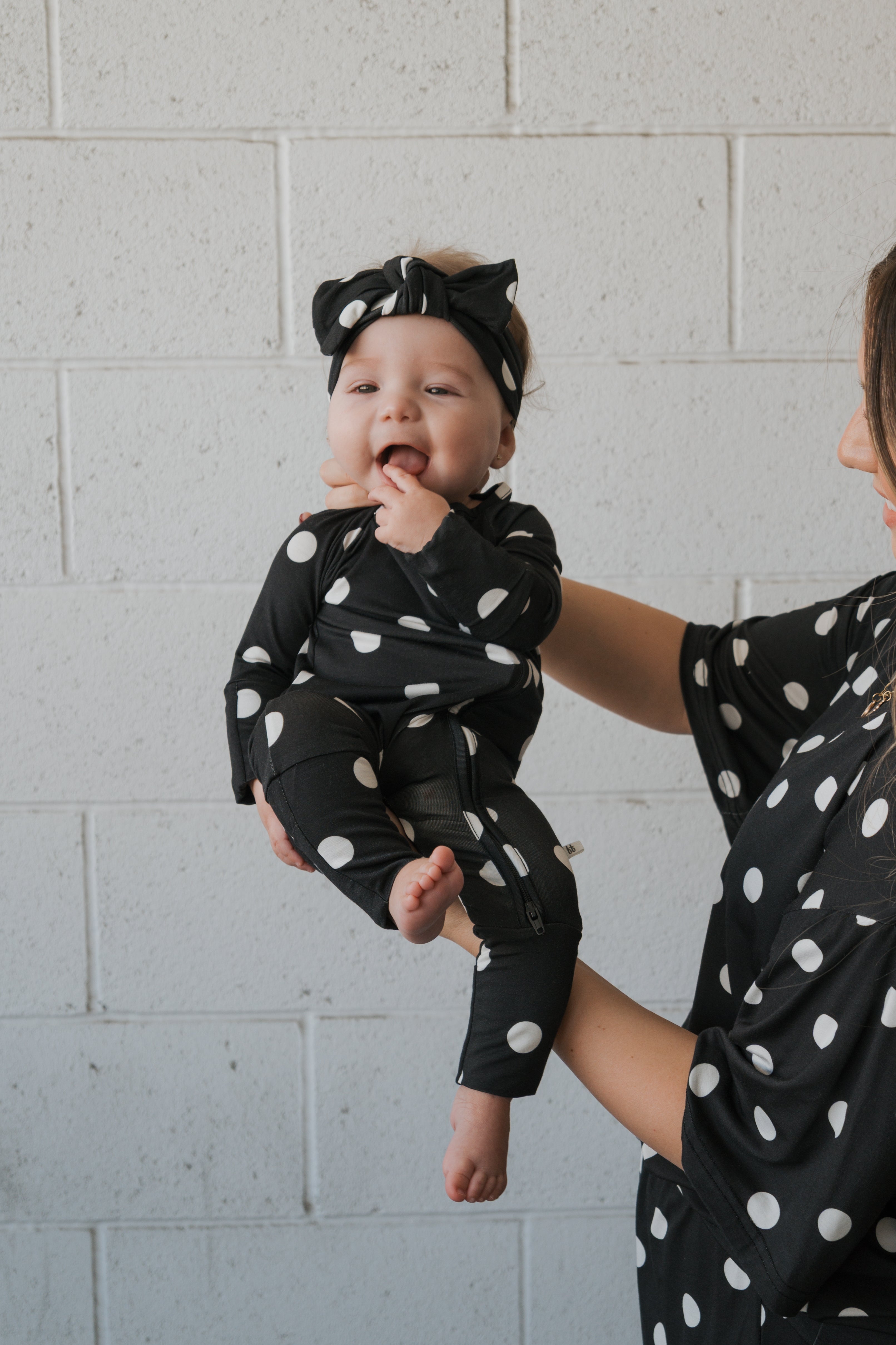 Bamboo Head Wrap | B&W Polka Dot