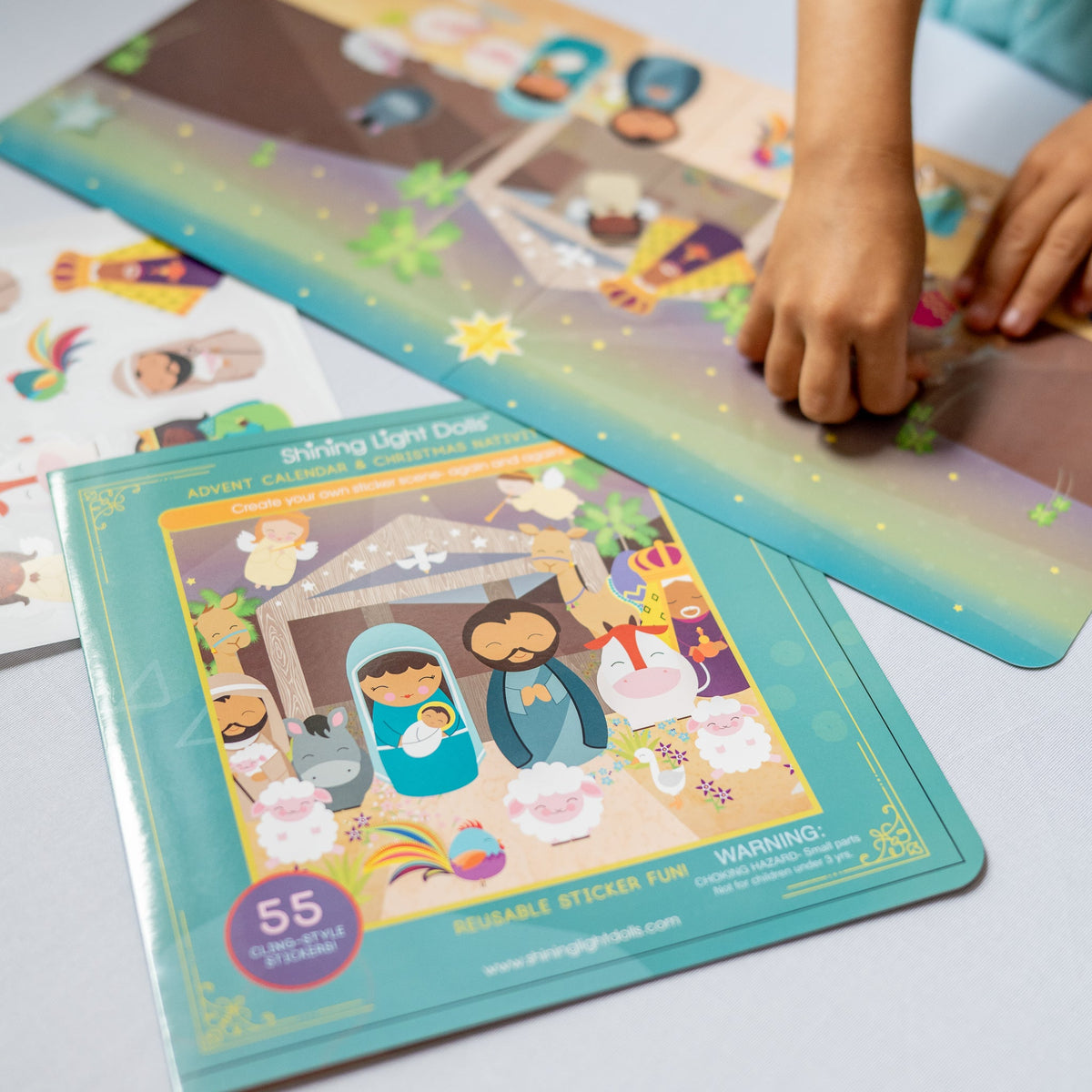 Advent Calendar & Christmas Nativity Scene Reusable Sticker Fun