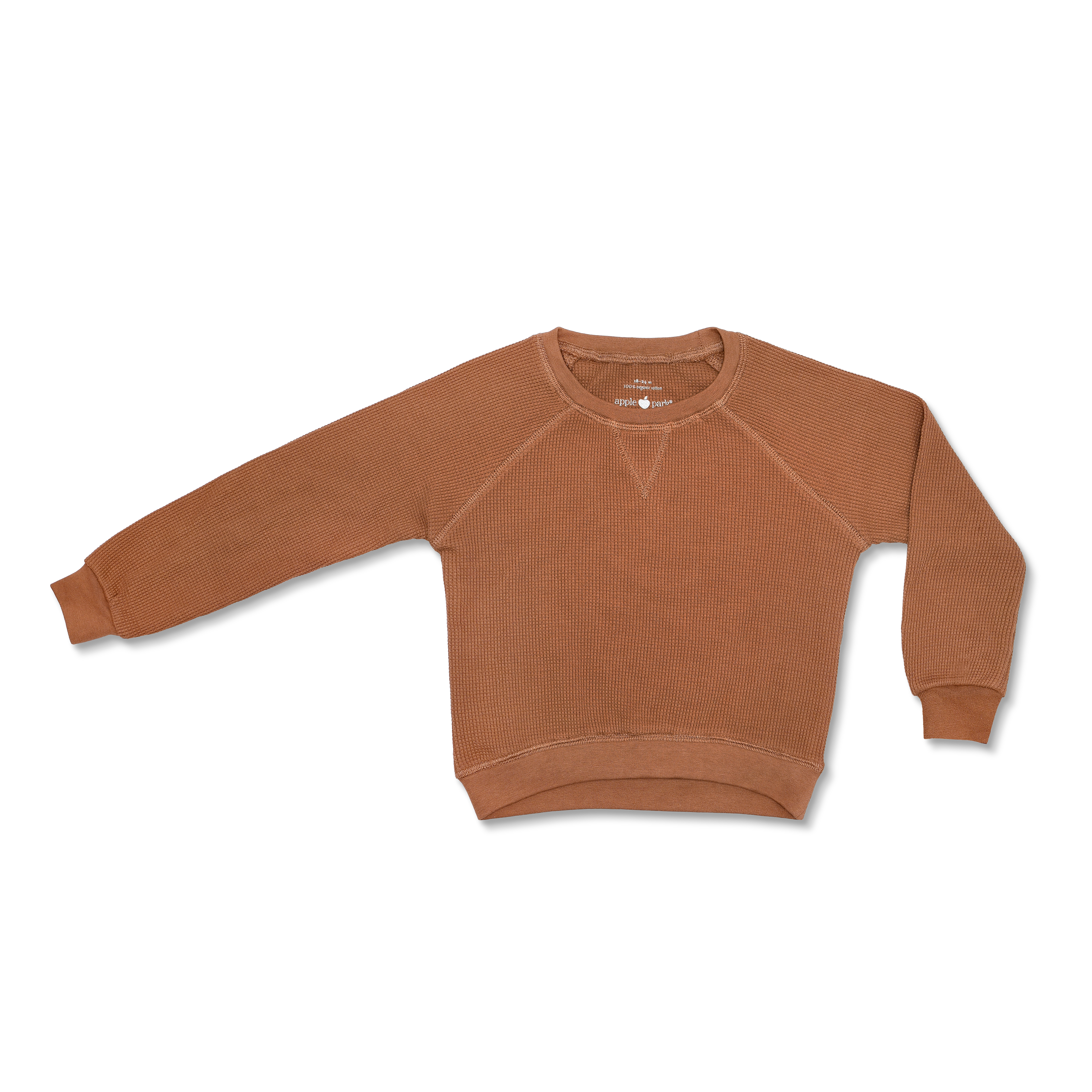 Waffle Crew Neck Sweatshirt - Caramel