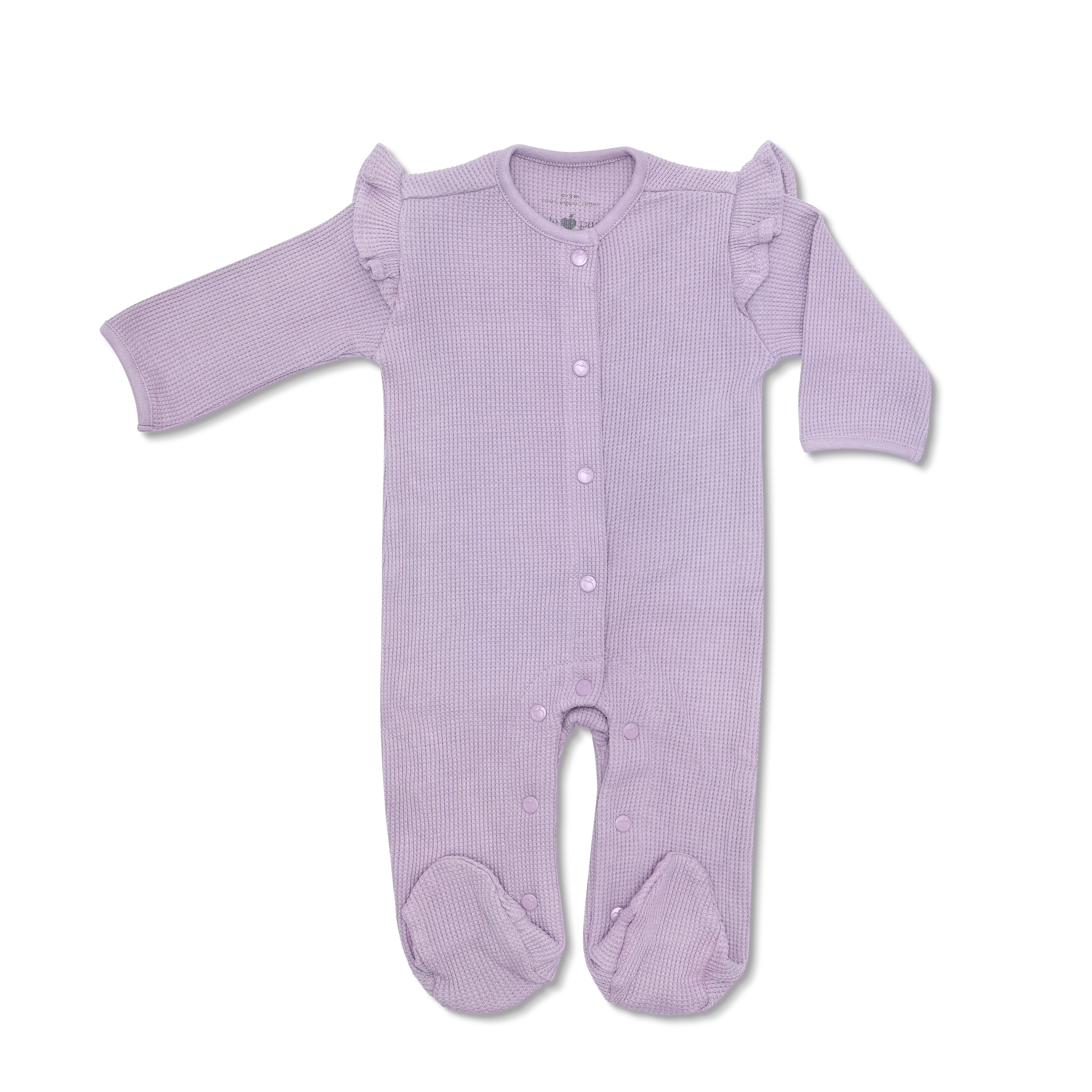 Waffle Ruffle Footie - Lavender