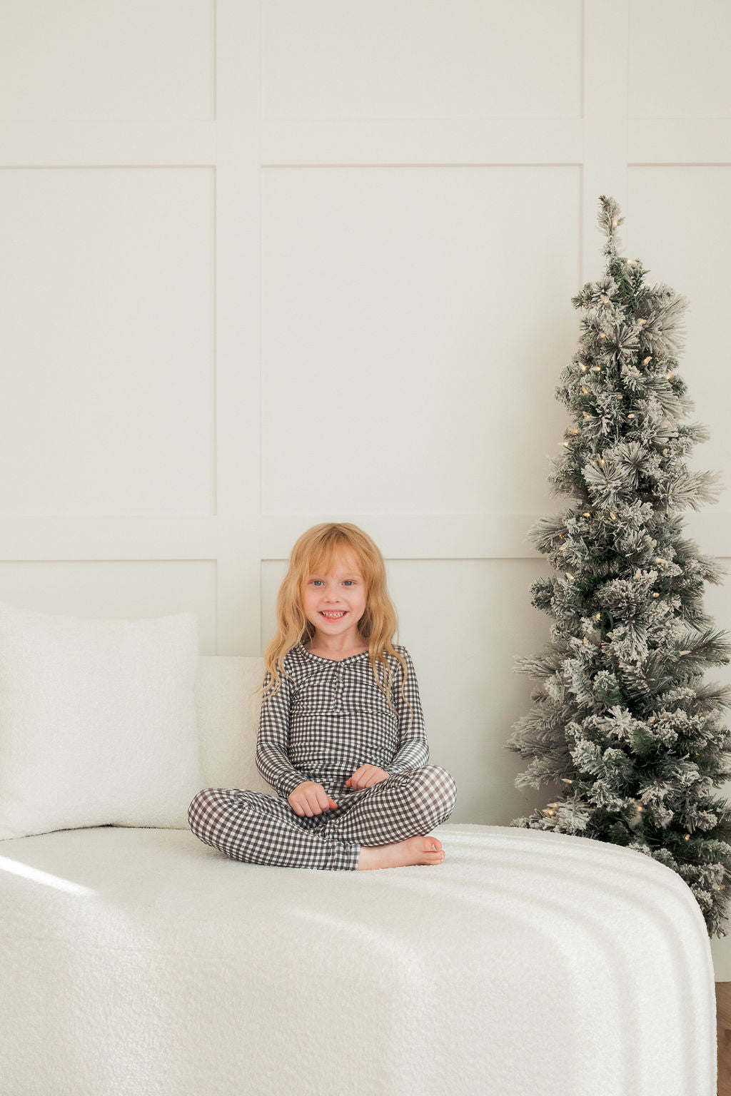 Bamboo Two Piece Pajamas | Green Gingham