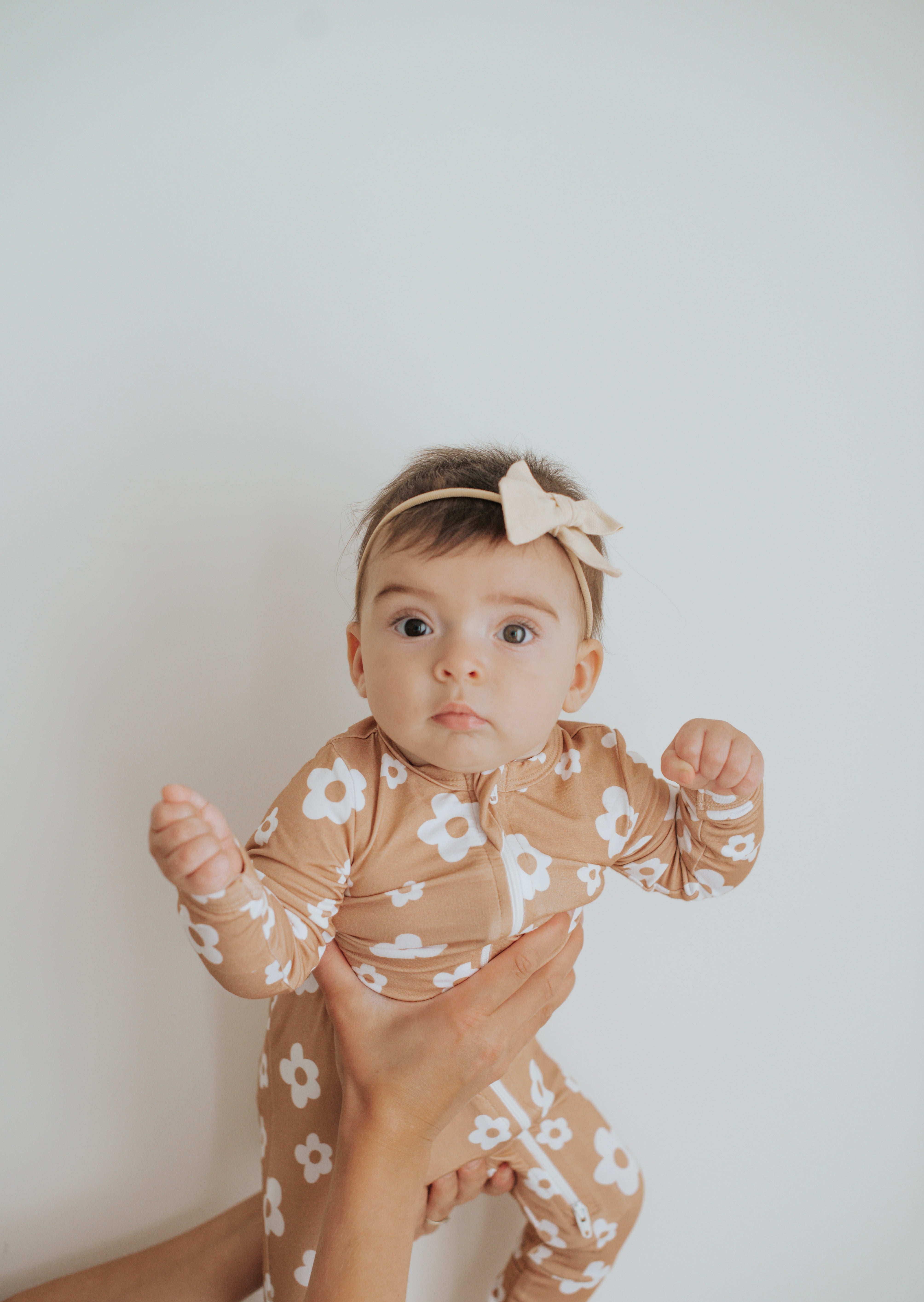 Bamboo Zip Baby Pajamas - Daisies