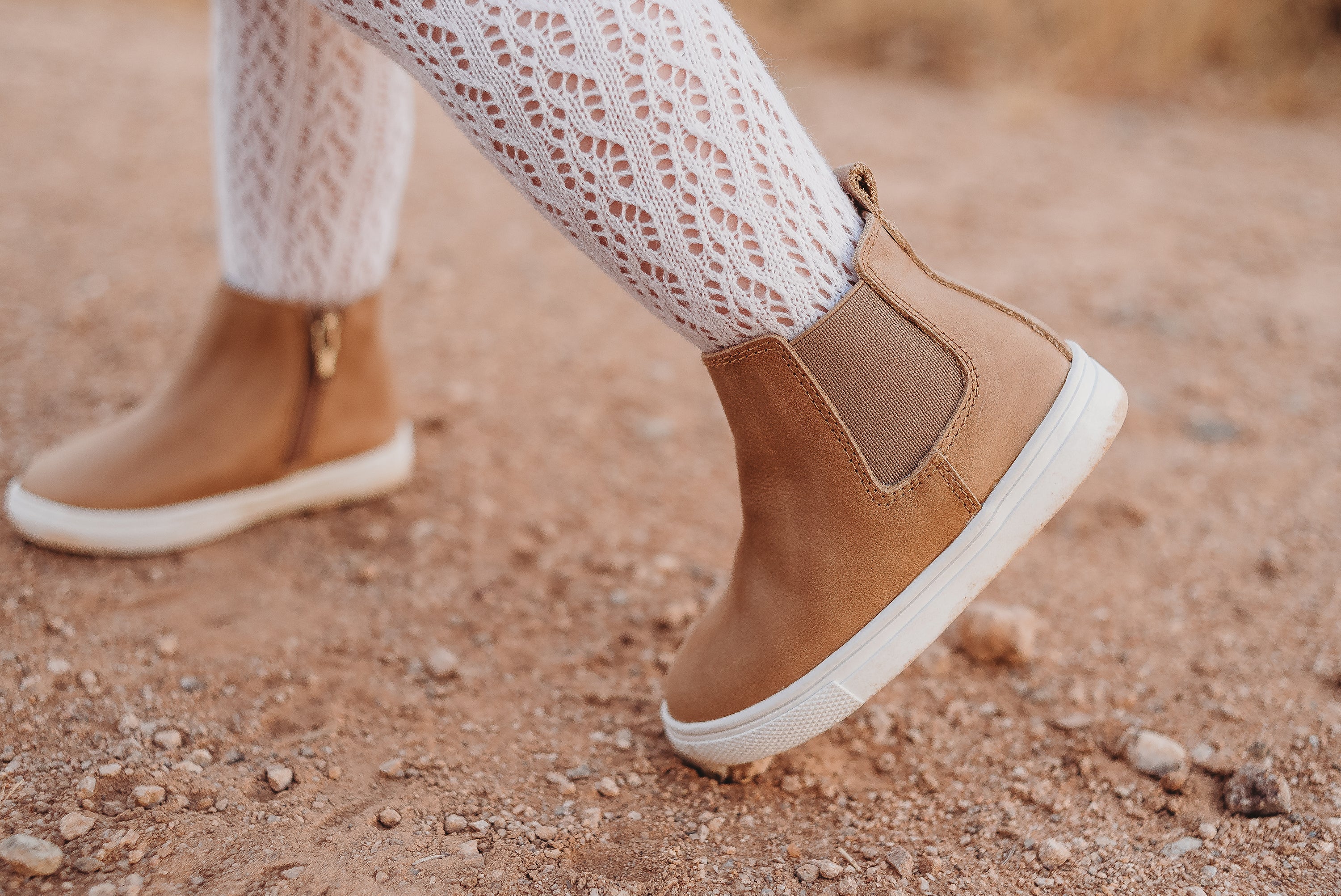 Waxed Leather Chelsea Boot | Color 'Sedona Brown' | Hard Sole  Consciously Baby   