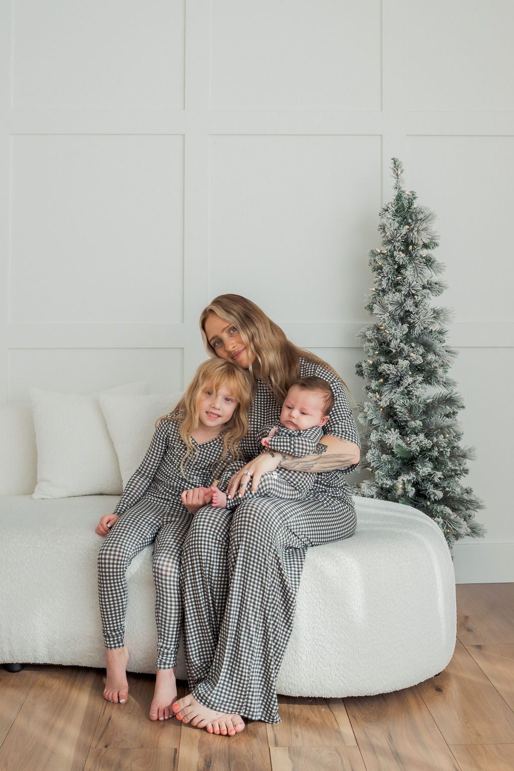 Women's Boxy Tee Lounge Set | Green Gingham