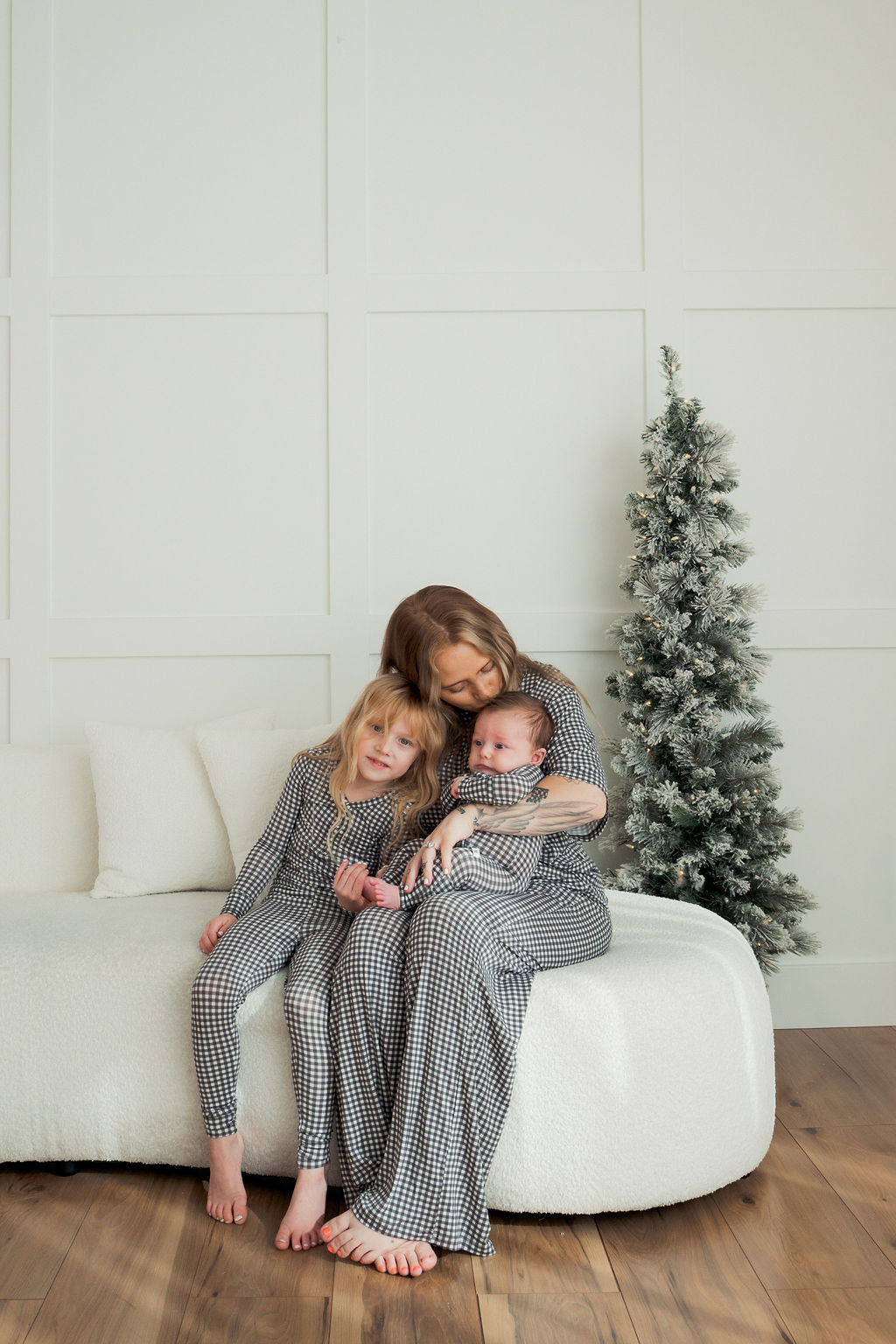 Women's Boxy Tee Lounge Set | Green Gingham