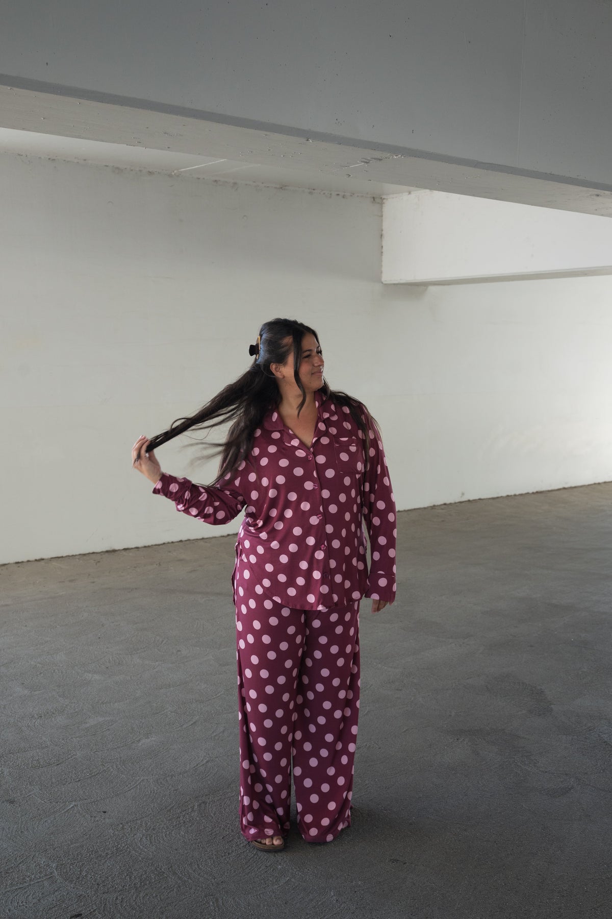 Women's Bamboo Button Up Lounge Set | Heather Rose Dot