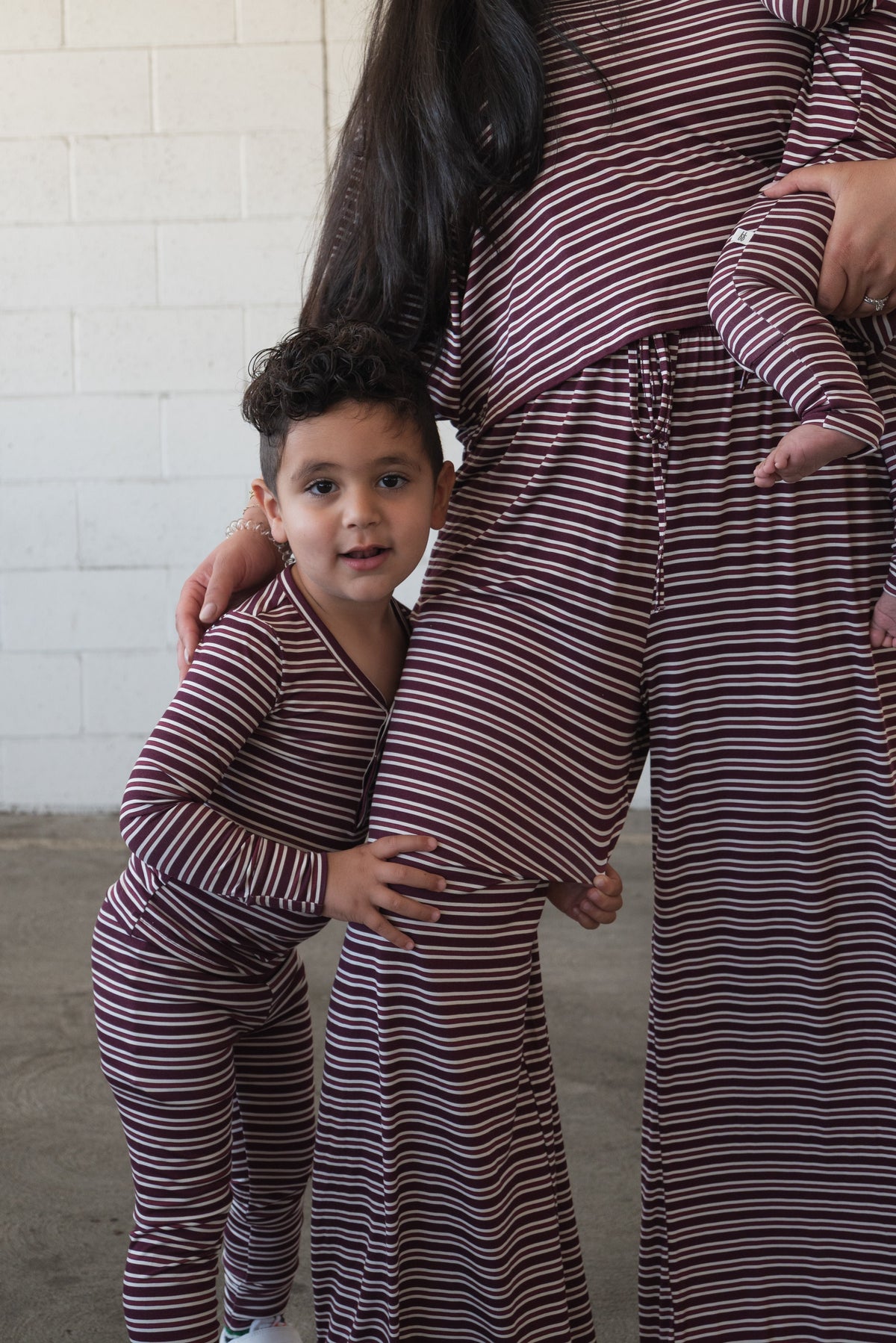 Bamboo Two Piece Pajamas | Maroon Stripe