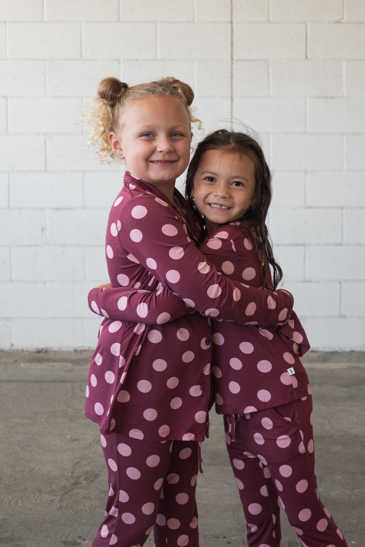 Girl's Bamboo Button Up Lounge Set | Heather Rose Dot