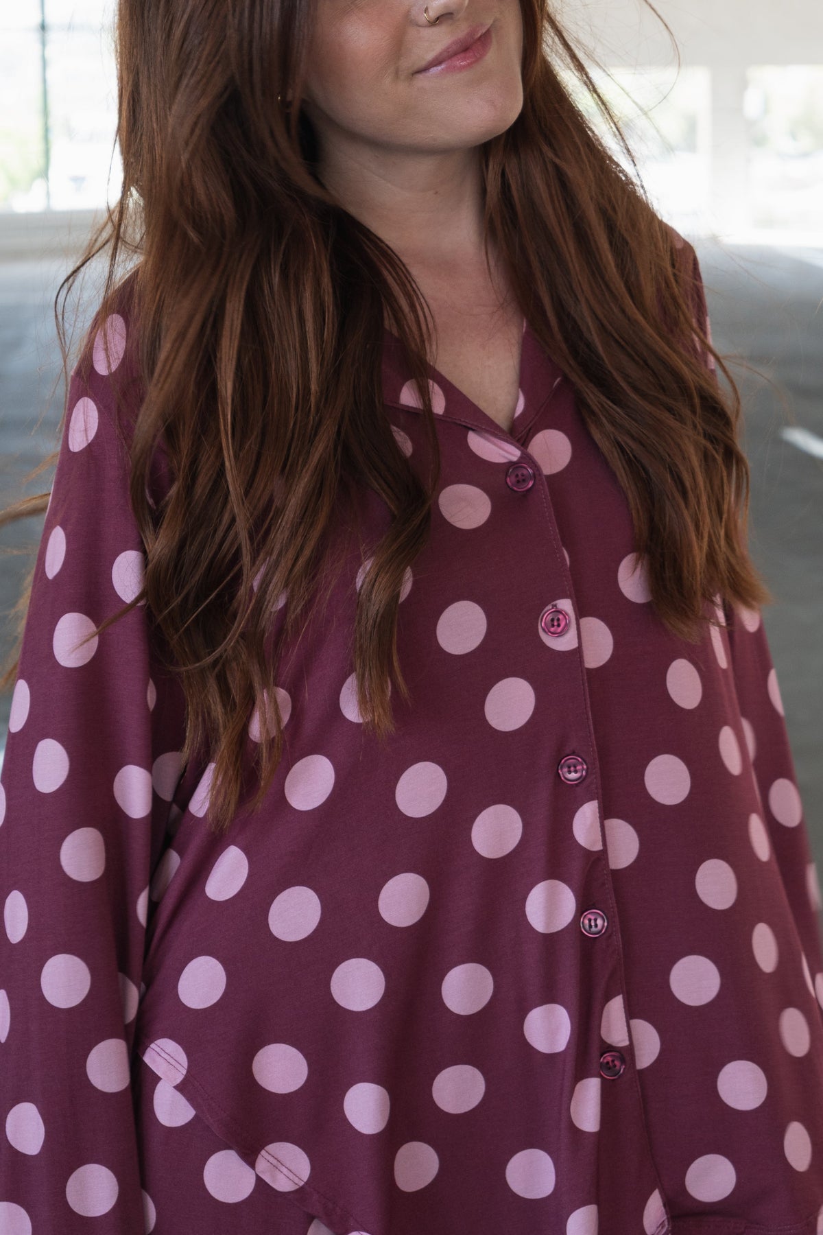 Women's Bamboo Button Up Lounge Set | Heather Rose Dot
