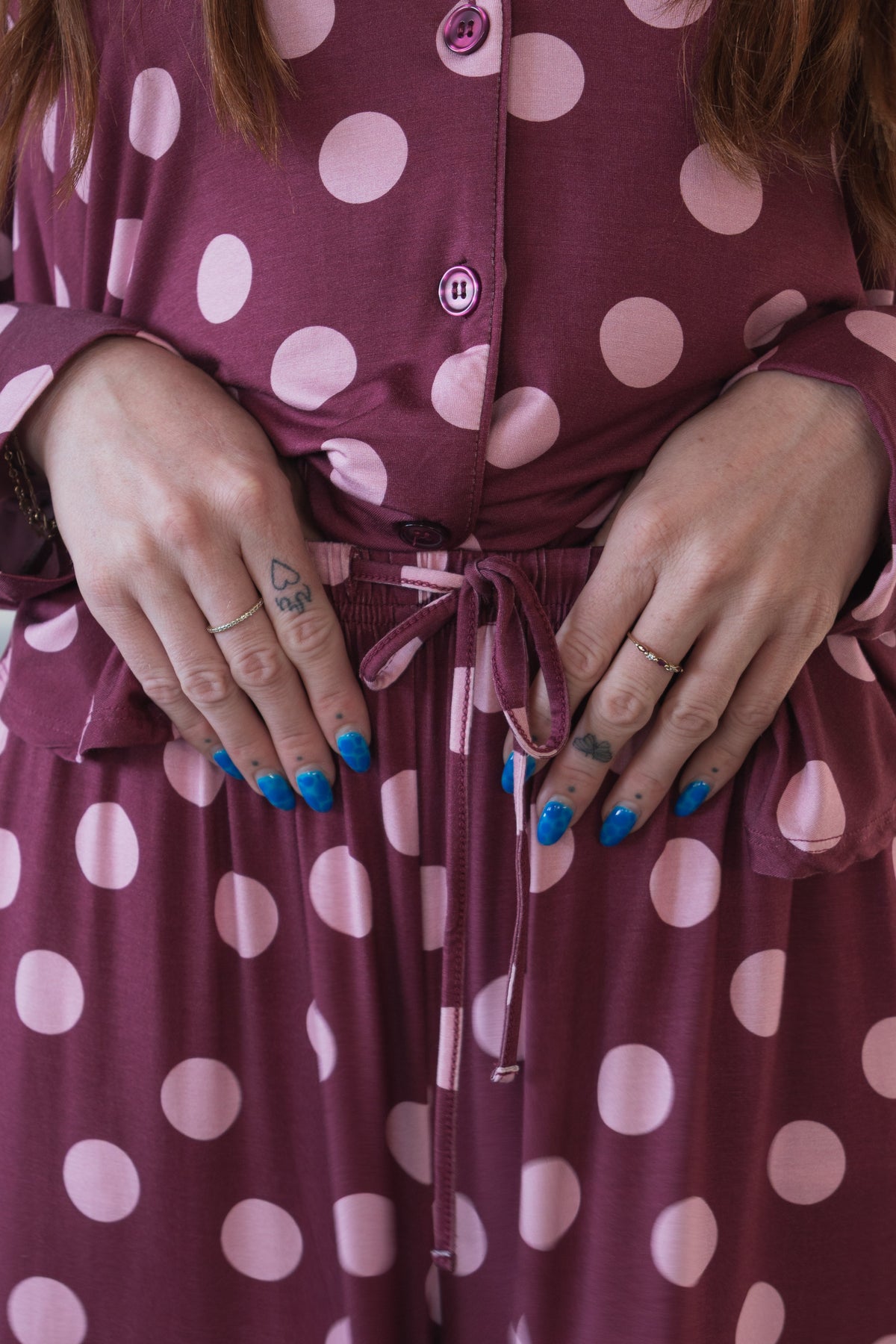Women's Bamboo Button Up Lounge Set | Heather Rose Dot