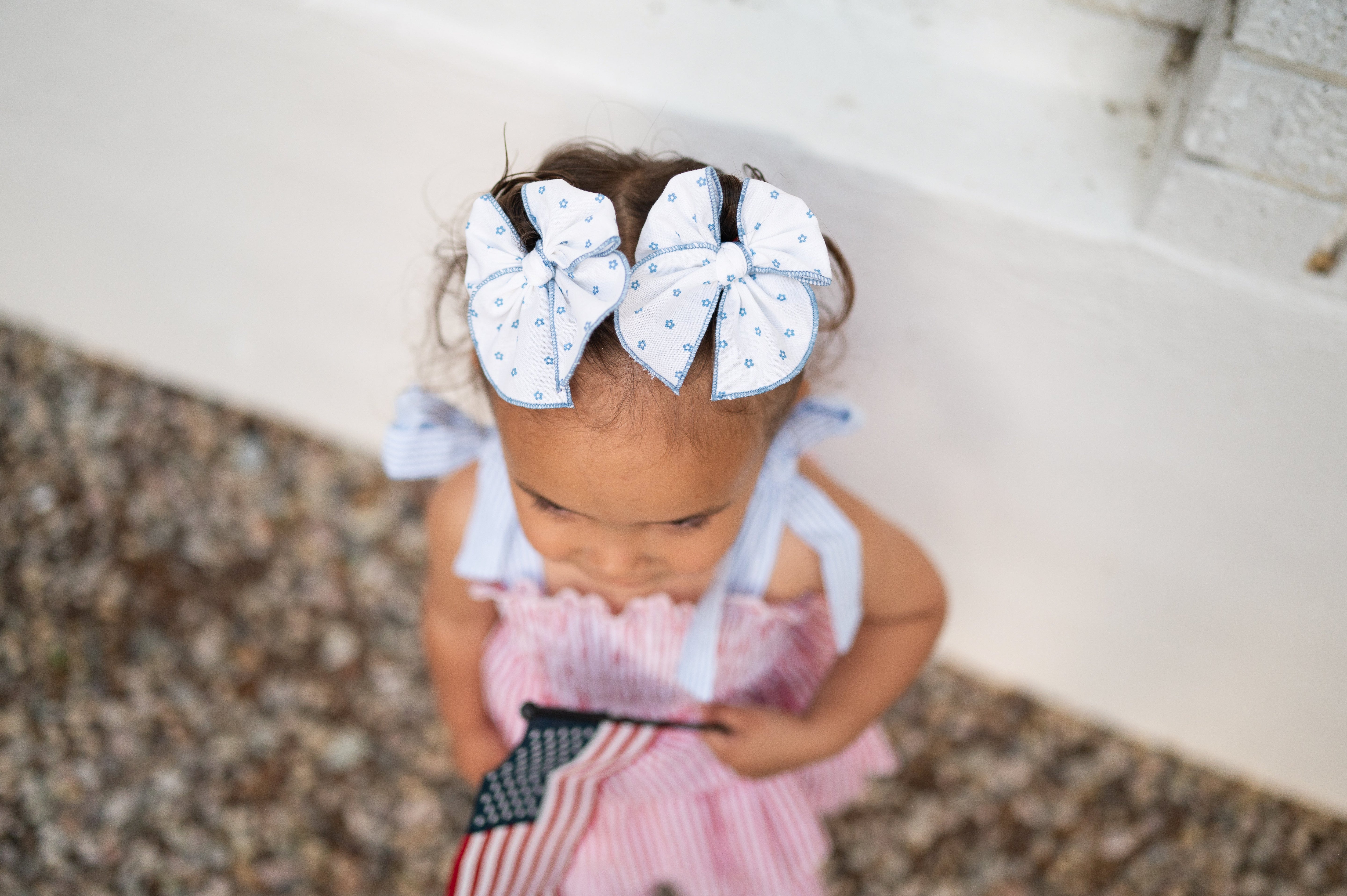 Indy Bloom- Blue | Pigtail Set - Petite Party Bow