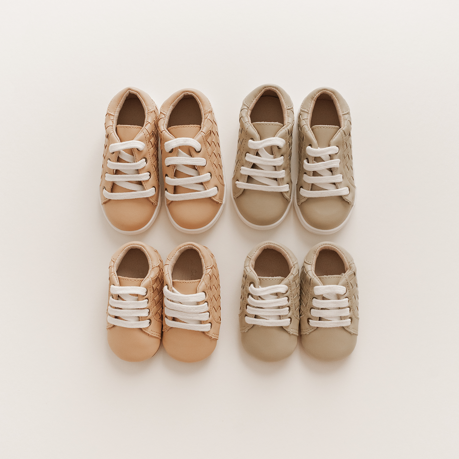 Leather Woven Sneaker | Color 'Honey' | Soft Sole