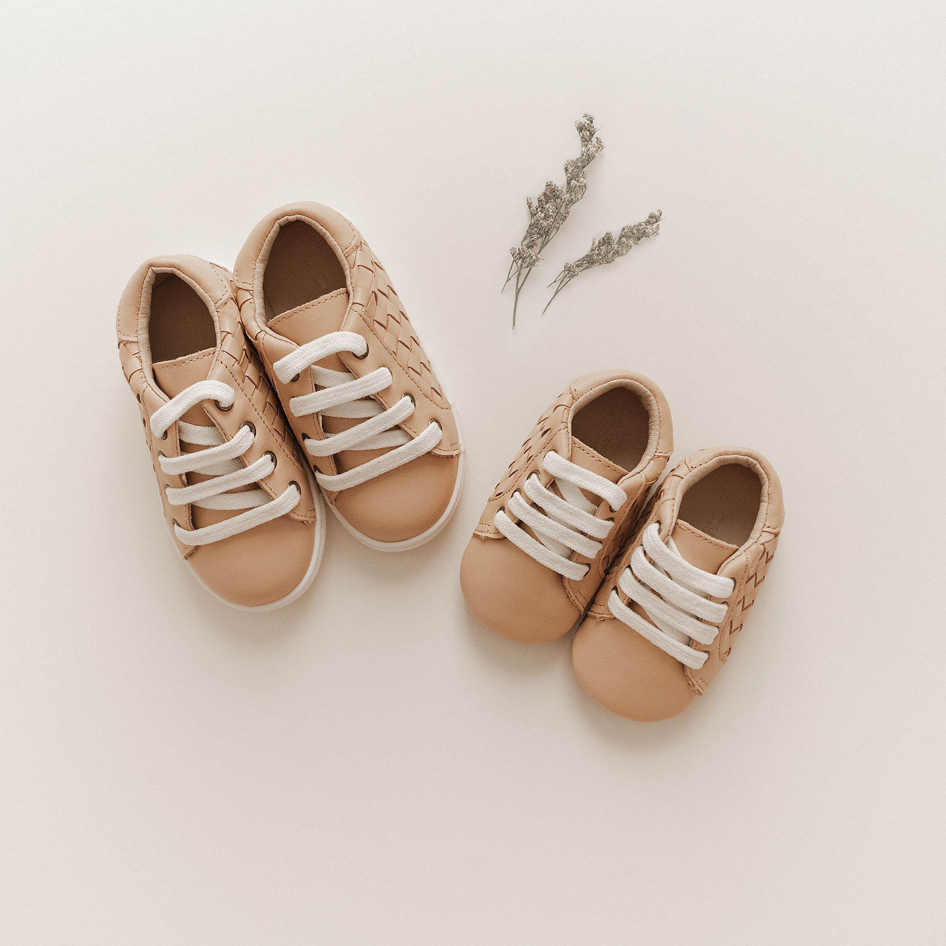 Leather Woven Sneaker | Color 'Honey' | Soft Sole