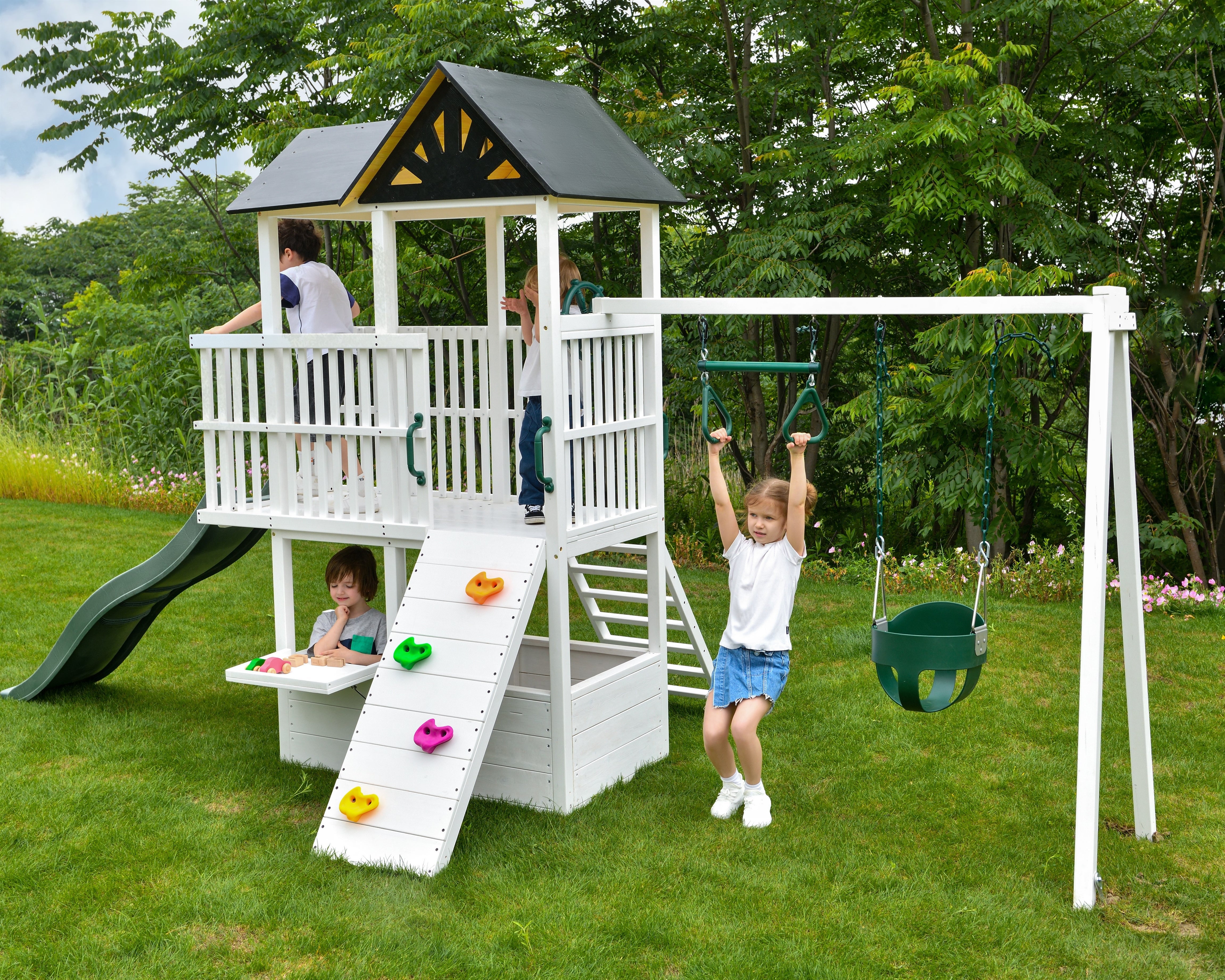 Craftsman - Modern Backyard Outdoor Swing Set Outdoor Avenlur.com   