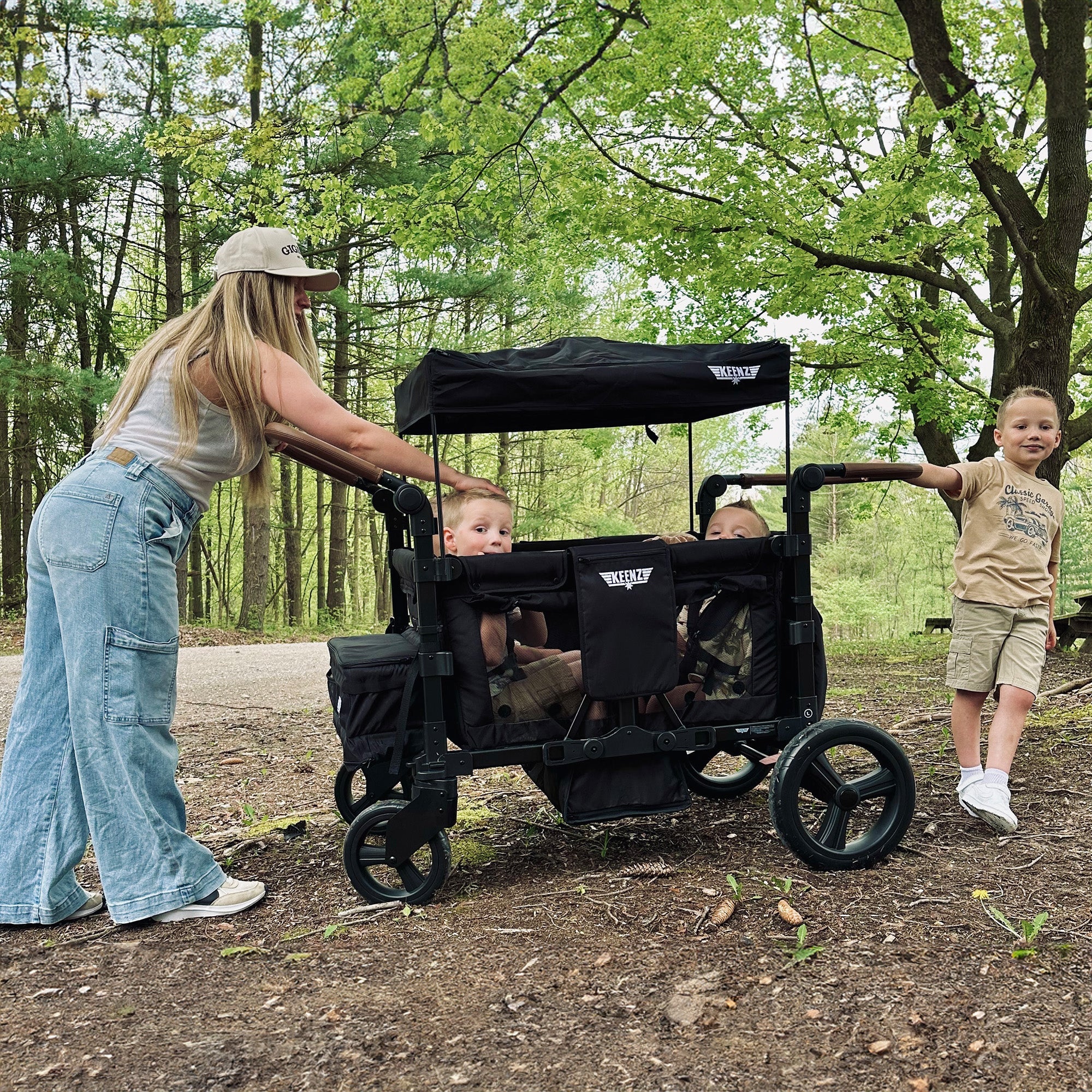 Keenz Duo The Dynamic 4 Passenger Stroller Wagon Black