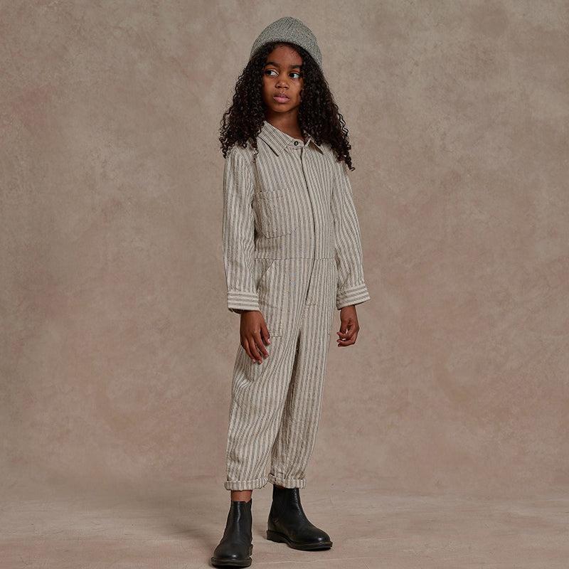 Coverall Jumpsuit - Black Pinstripe