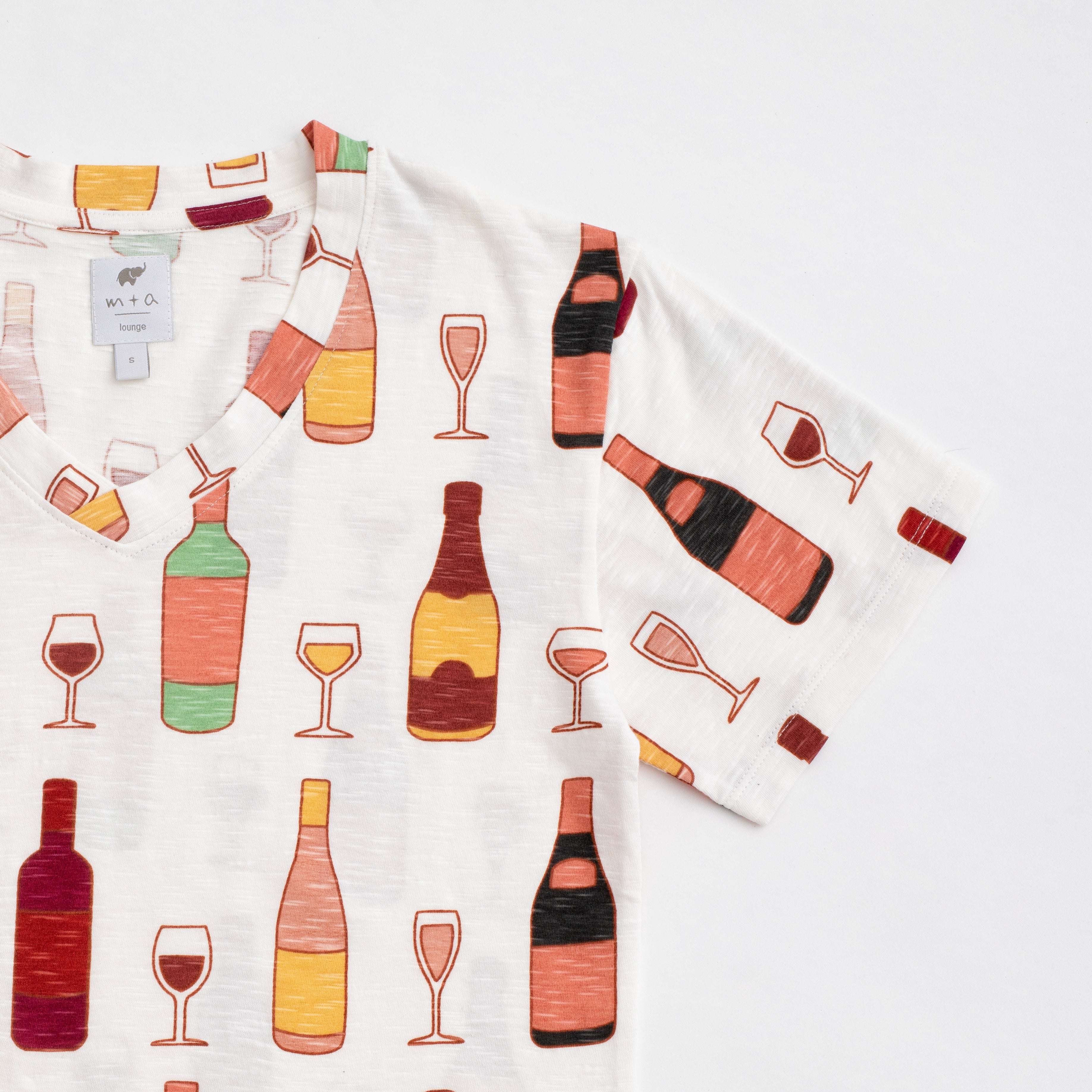 Adult V-Neck Tee - Wine Night