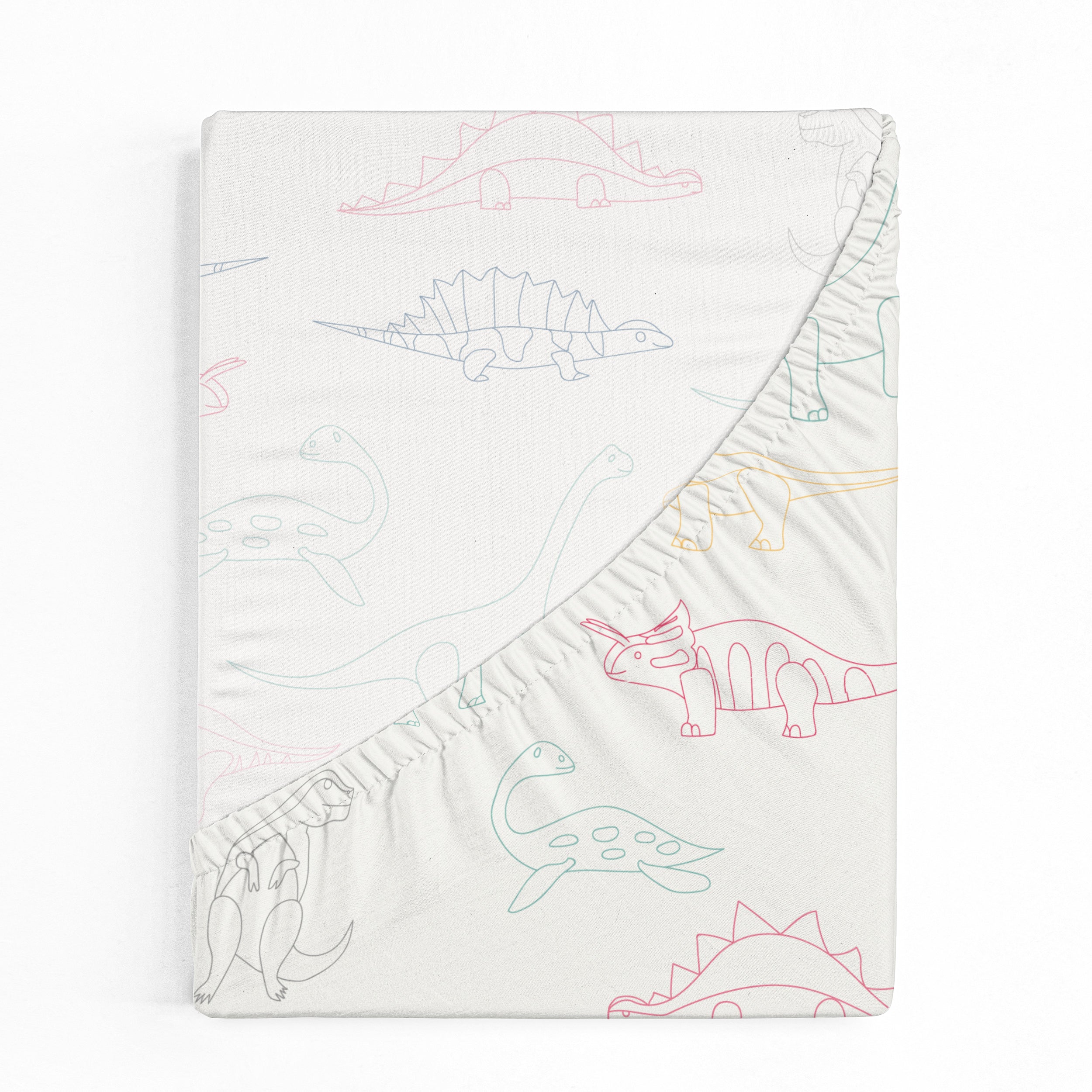 Organic Crib Sheet - Dino Park Crib Sheet Makemake Organics   