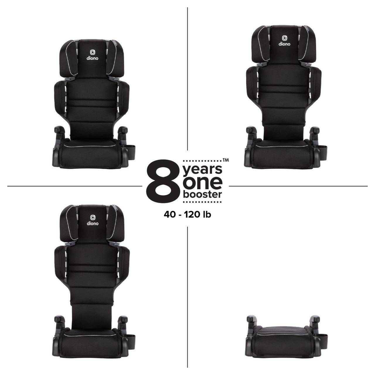 Connect3® R 2-in-1 High-Back Booster (No Latch)