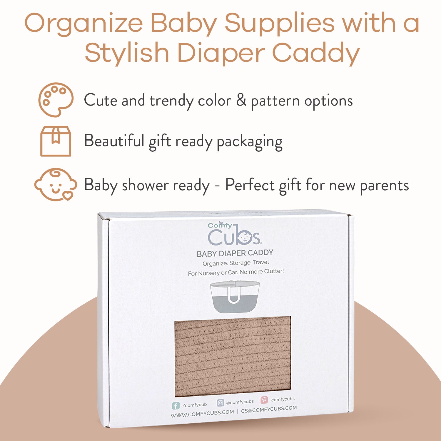 Rope Diaper Caddy by Comfy Cubs - Blush