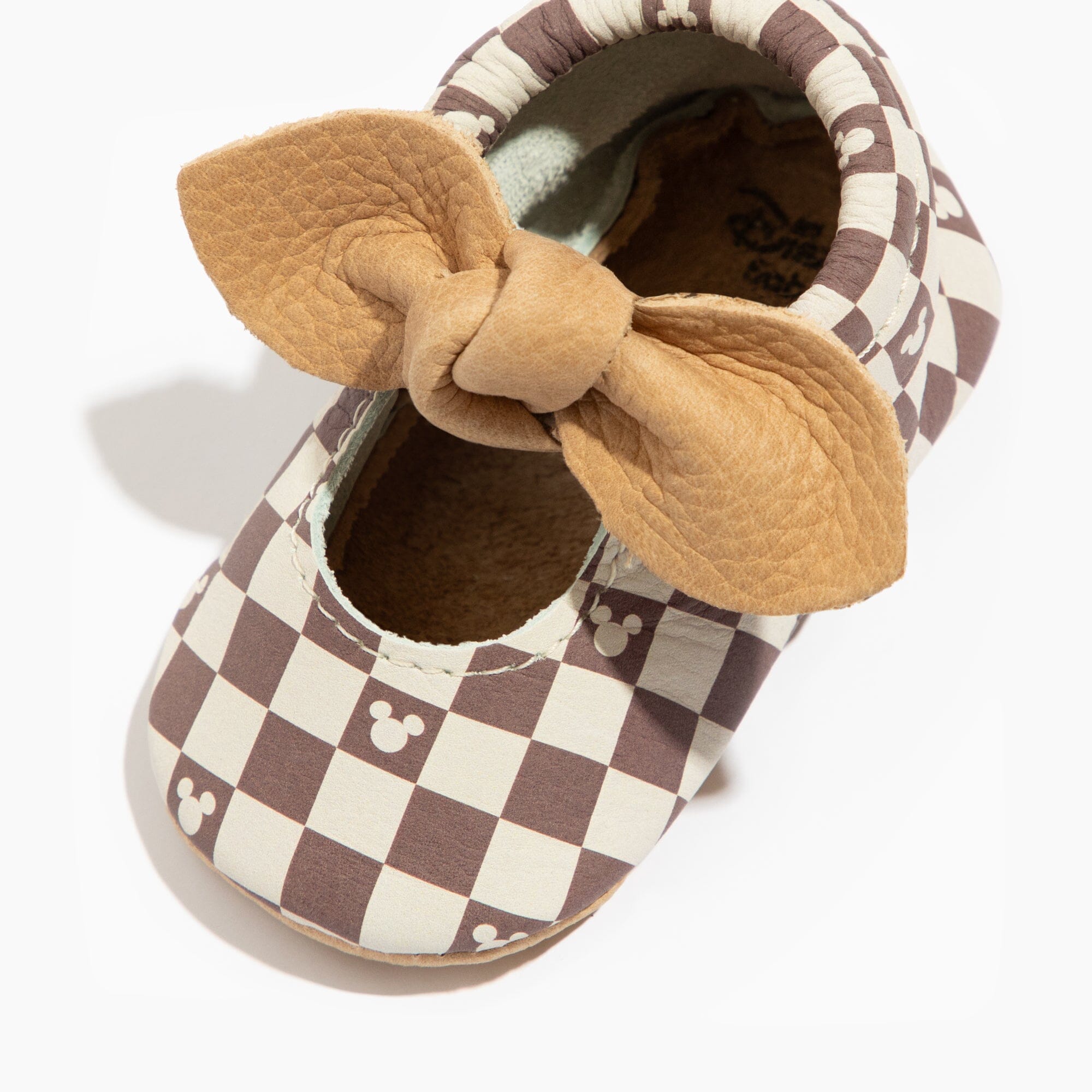 Disney Mocha Mickey Mouse Knotted Bow Baby Shoe