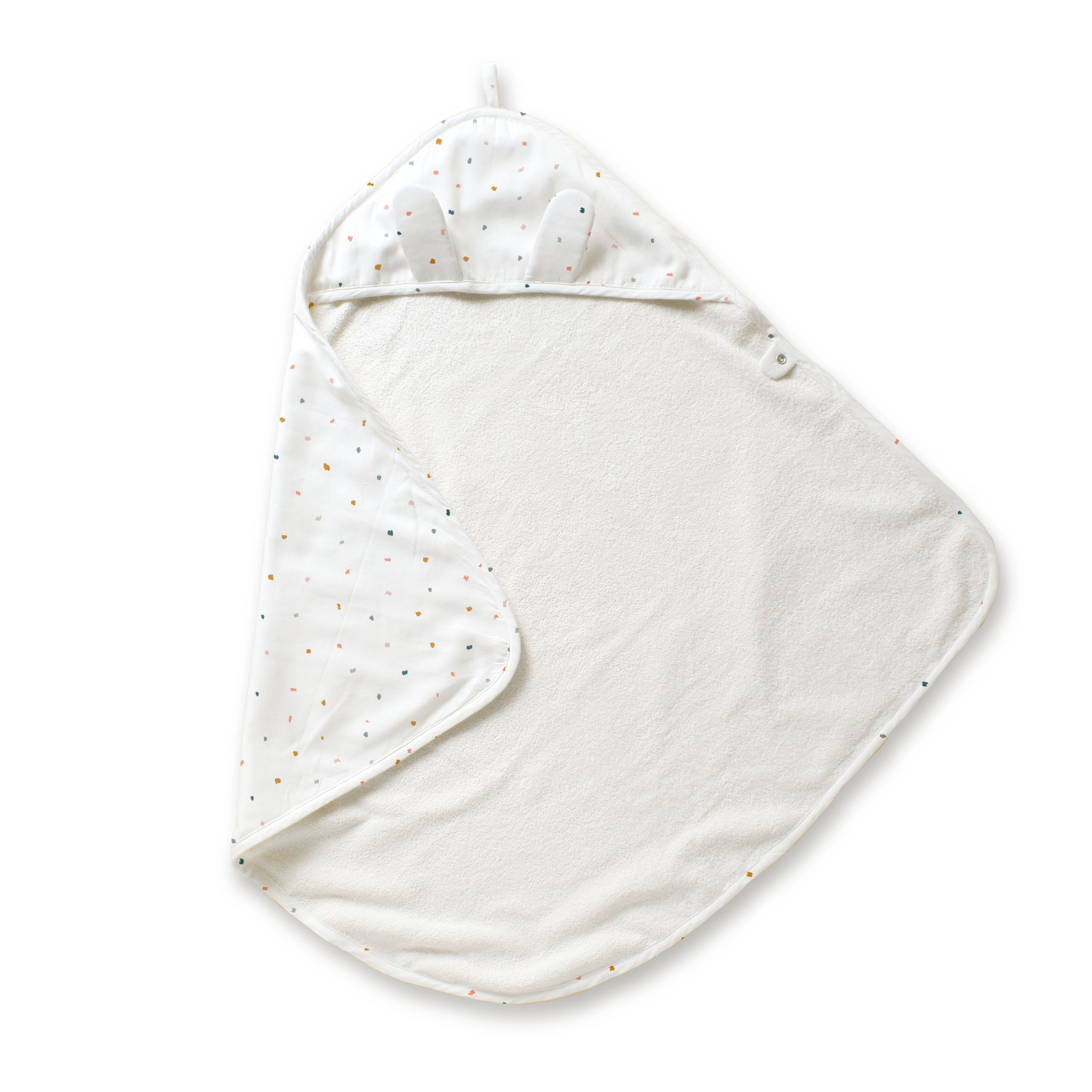 Organic Baby Towel - Dotty Hooded Towel Makemake Organics   