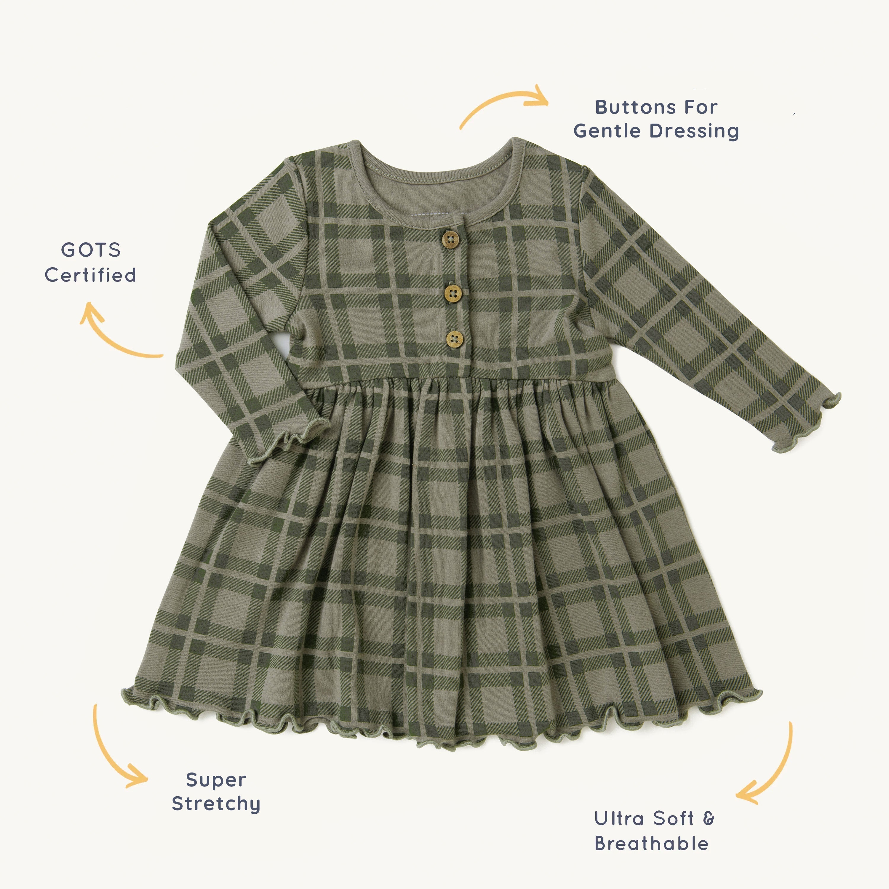 Organic Girls Twirl Dress - Plaid Twirl Dress Makemake Organics   