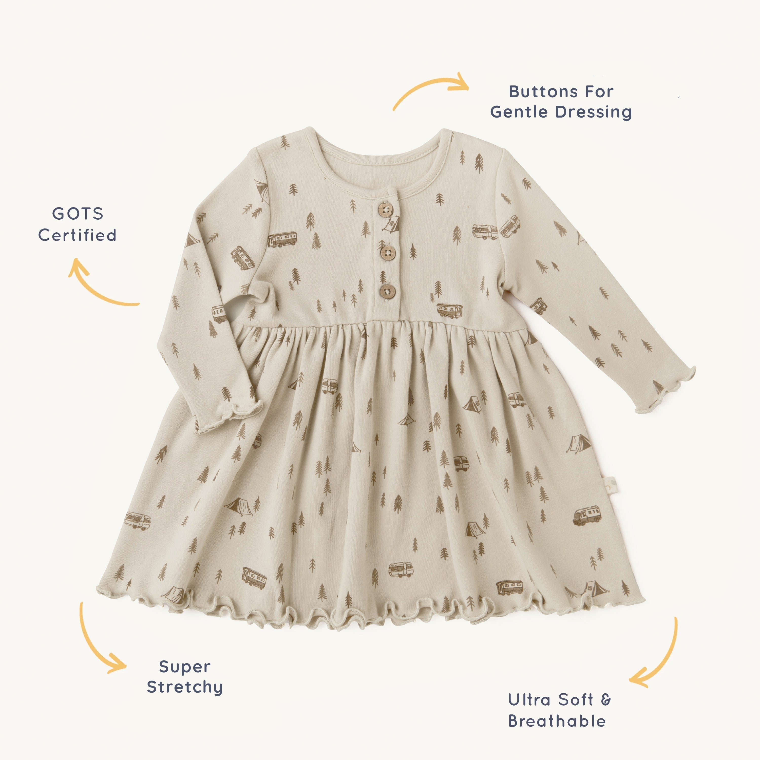 Organic Girls Twirl Dress - Camplife Twirl Dress Makemake Organics   